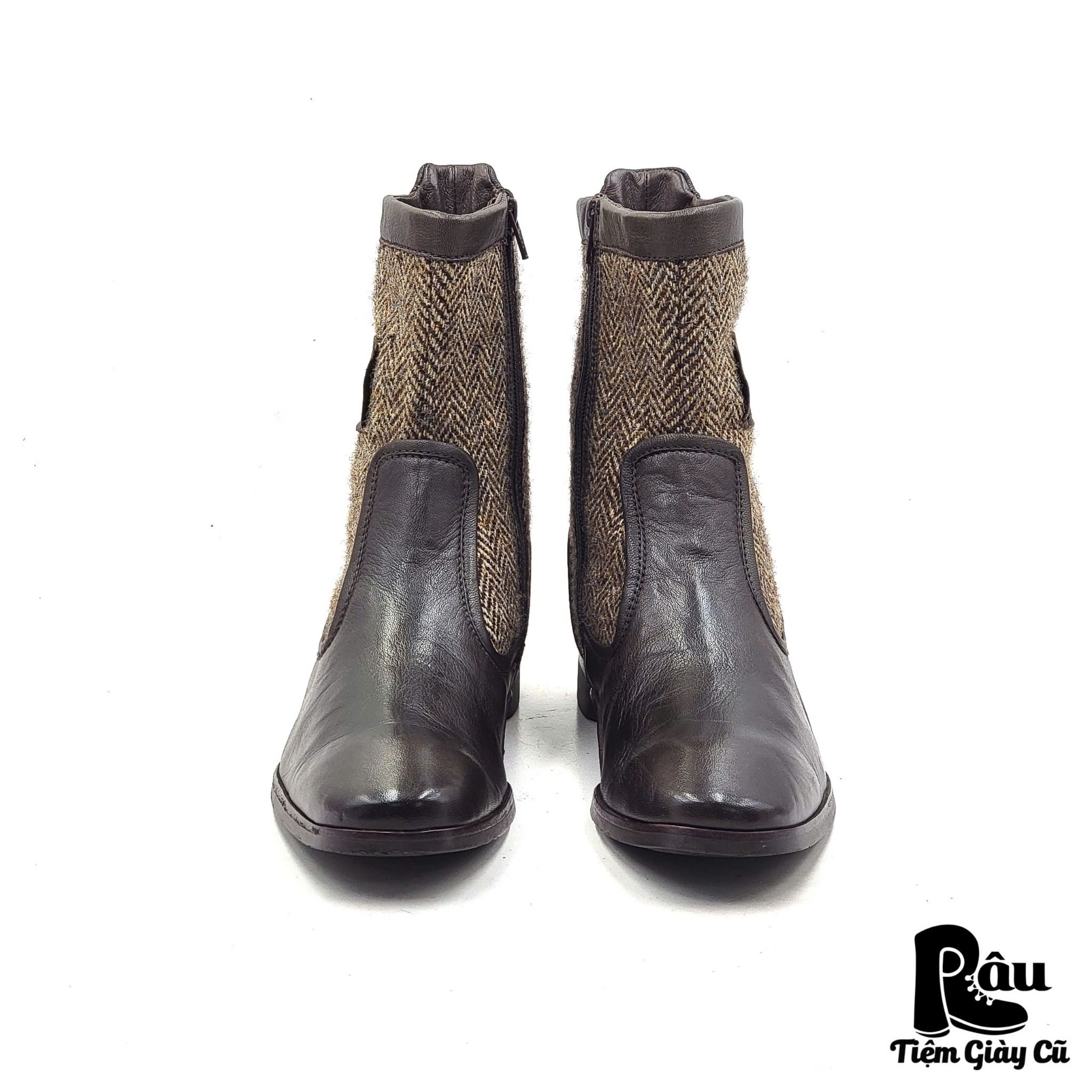 |SIZE 38.5| REGAL X HARRIS TWEED DRESS BOOT W ZIP Z38.5-5689