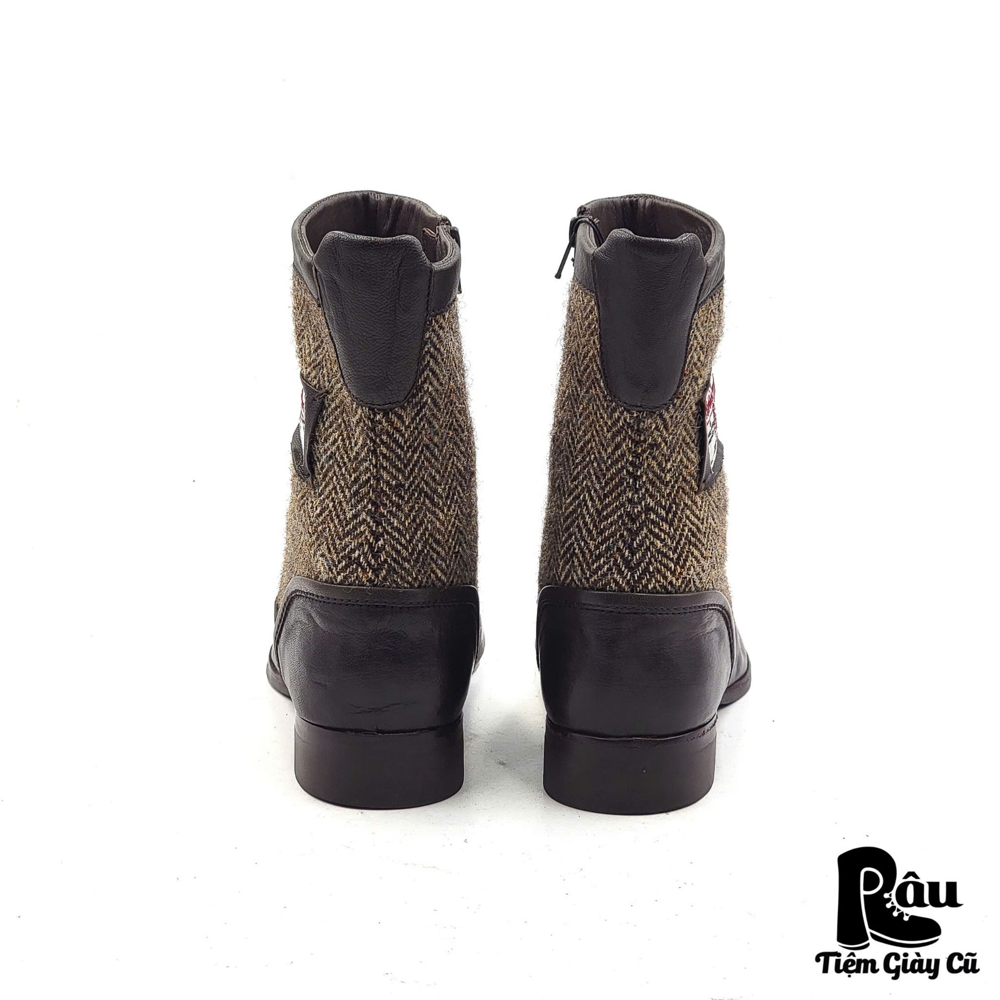 |SIZE 38.5| REGAL X HARRIS TWEED DRESS BOOT W ZIP Z38.5-5689