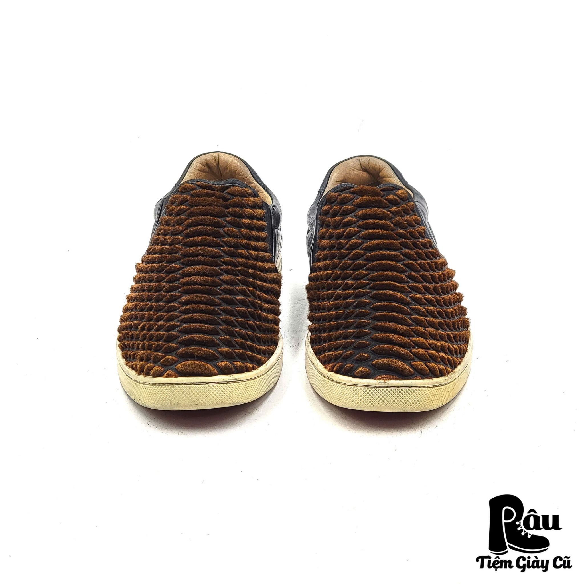 |SIZE 40| CHRISTIAN LOUBOUTIN MASTER KEY CALF HAIR SLIP ON SHOES AGA40-5981