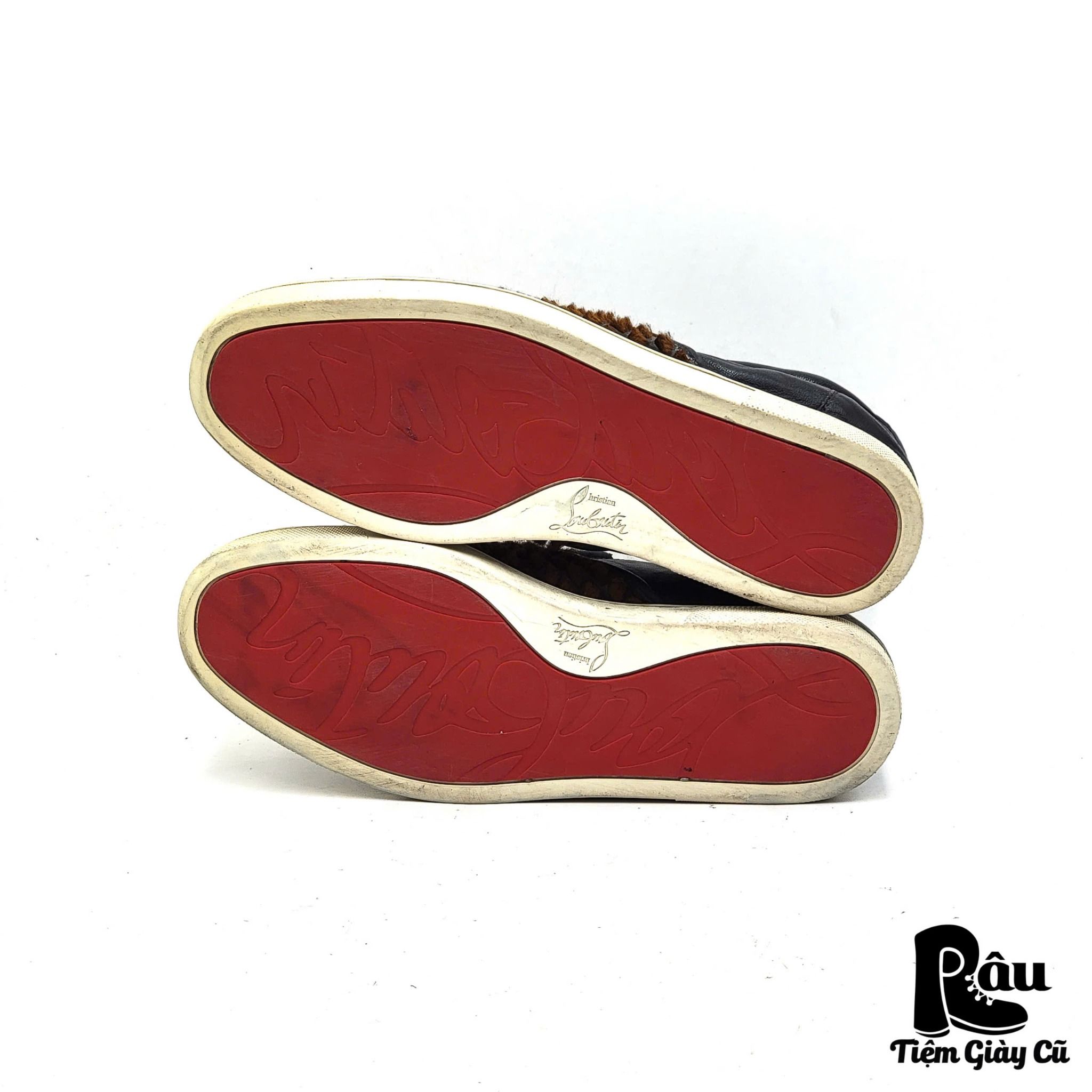 |SIZE 40| CHRISTIAN LOUBOUTIN MASTER KEY CALF HAIR SLIP ON SHOES AGA40-5981