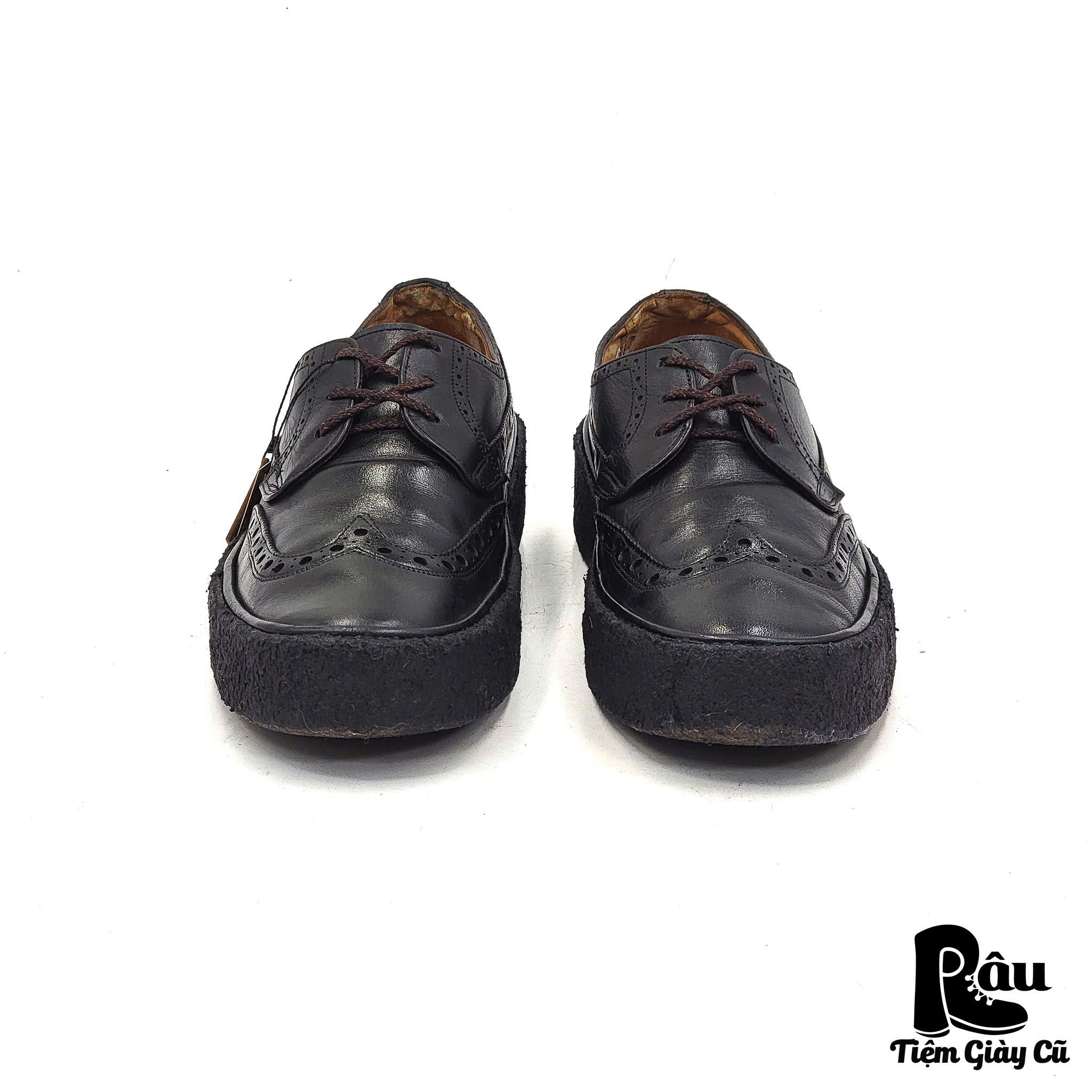 |SIZE 42| THE ORIGINAL PLAY BOY SMOOTH BLACK CLASSIC BROGUE SHOES Z42-6060