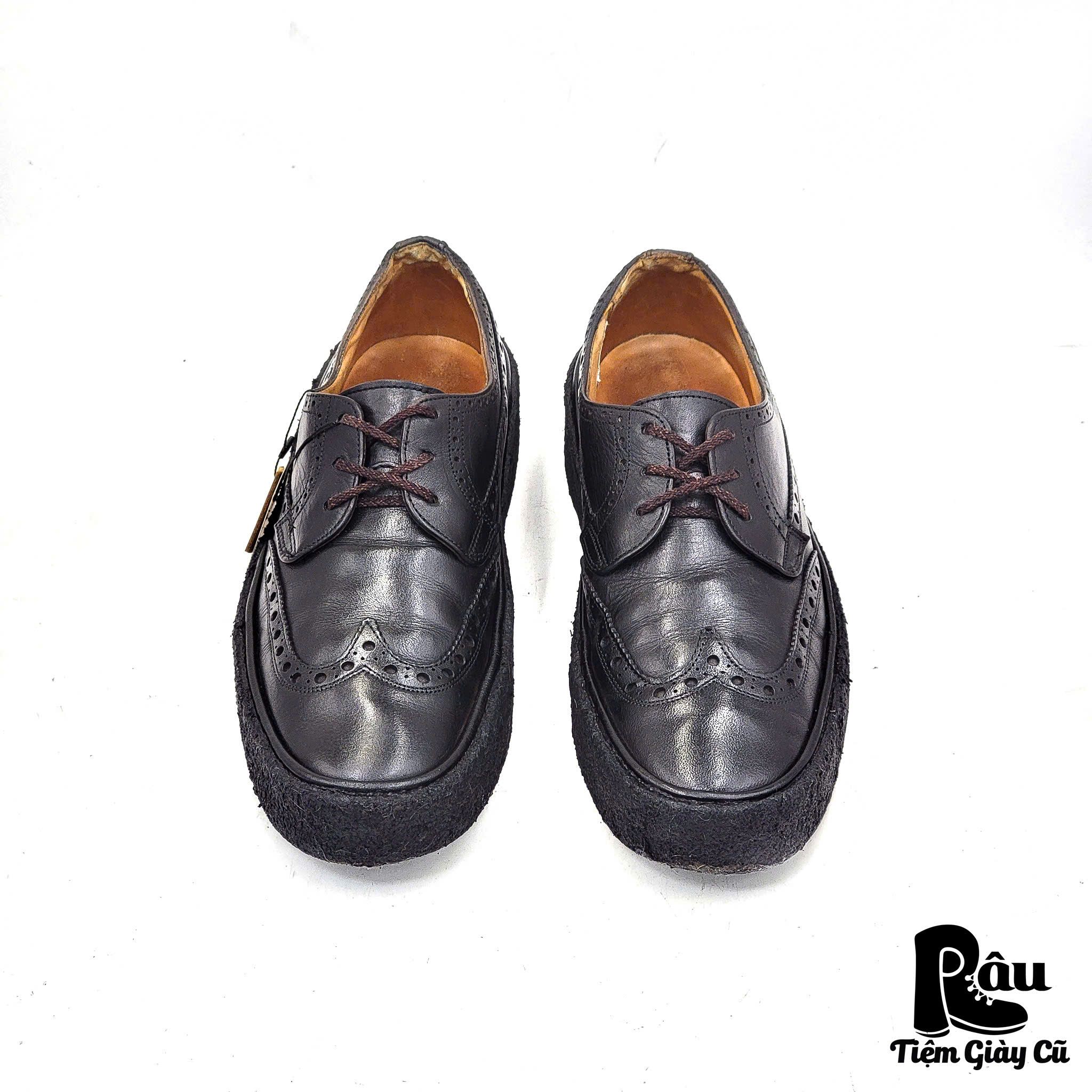 |SIZE 42| THE ORIGINAL PLAY BOY SMOOTH BLACK CLASSIC BROGUE SHOES Z42-6060