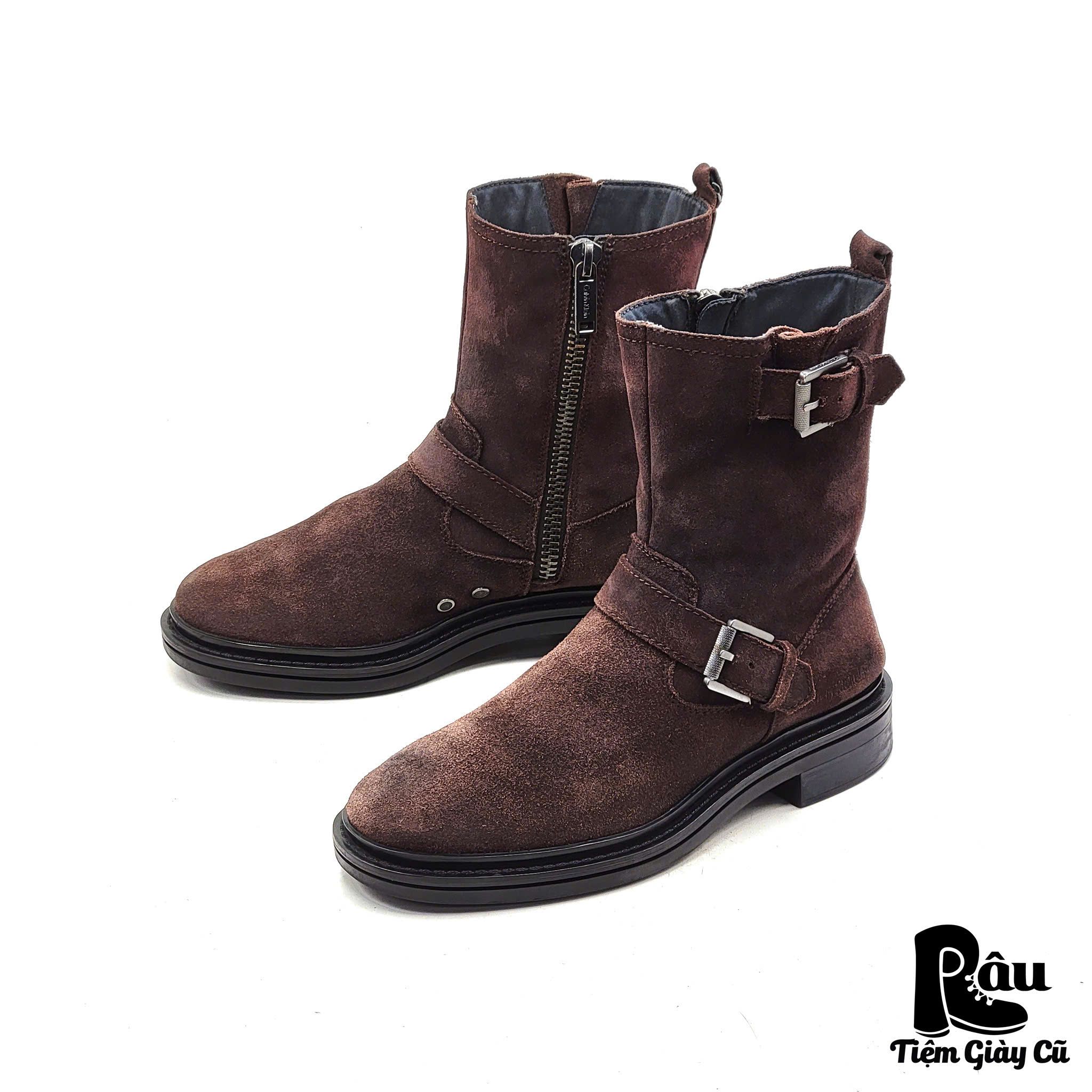|SIZE 43| CALVIN KLEIN JEANS KRIS MOCHA SUEDE DRESS BOOT Z43-6208