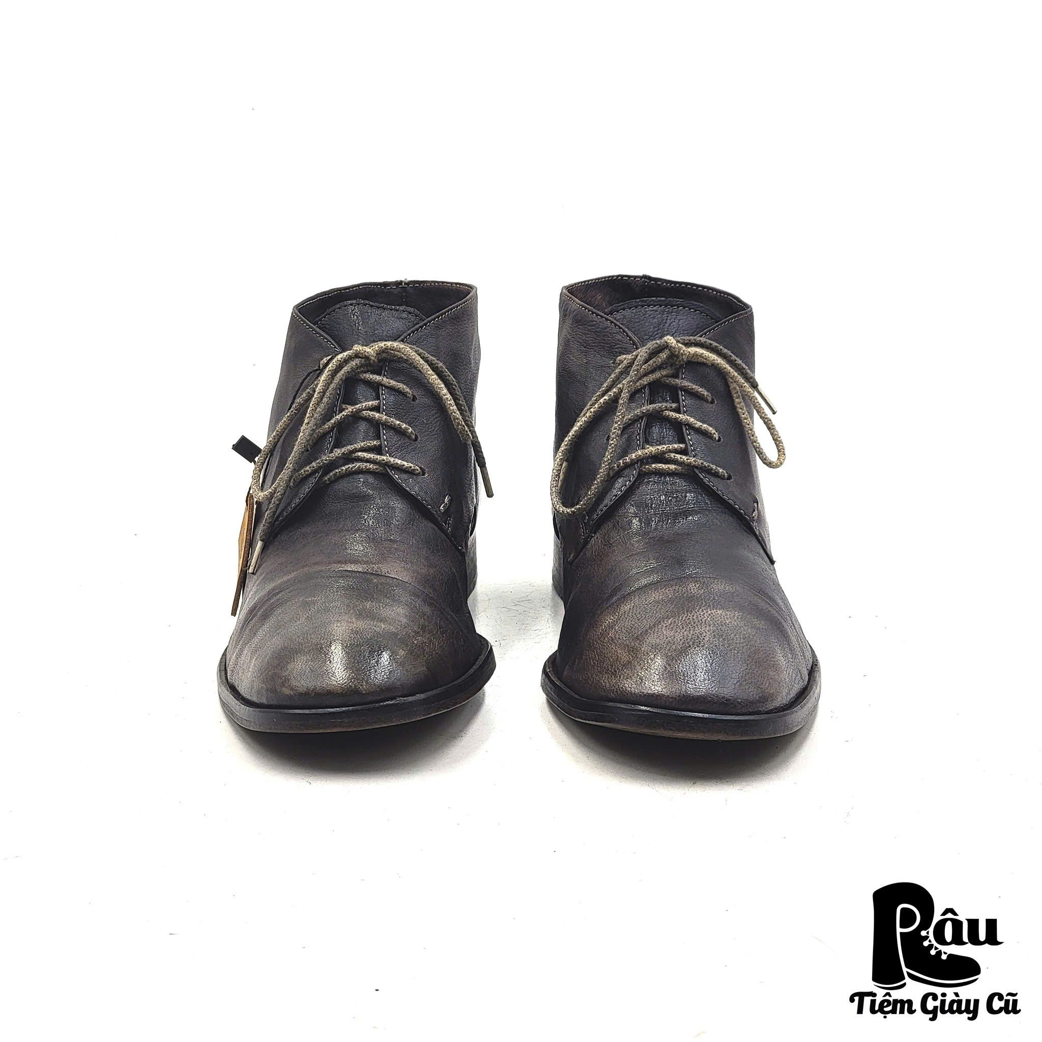 |SIZE 41| FADE CALFSKIN LEATHER LACE UP BOOT Z41-6221