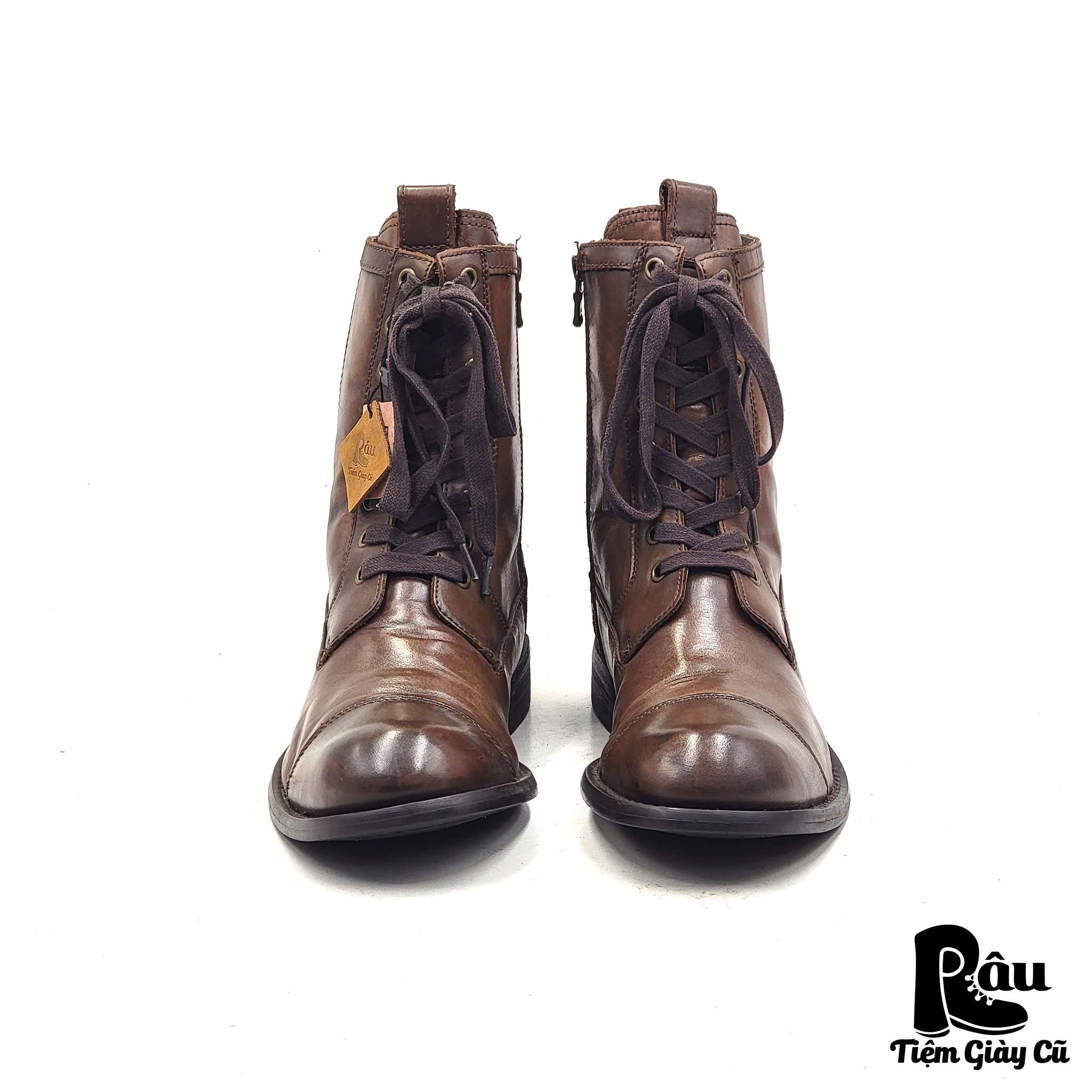 |SIZE 41| JOHN VARVATOS CAP TOE SIDE ZIP LACE UP BOOT Z41-6316