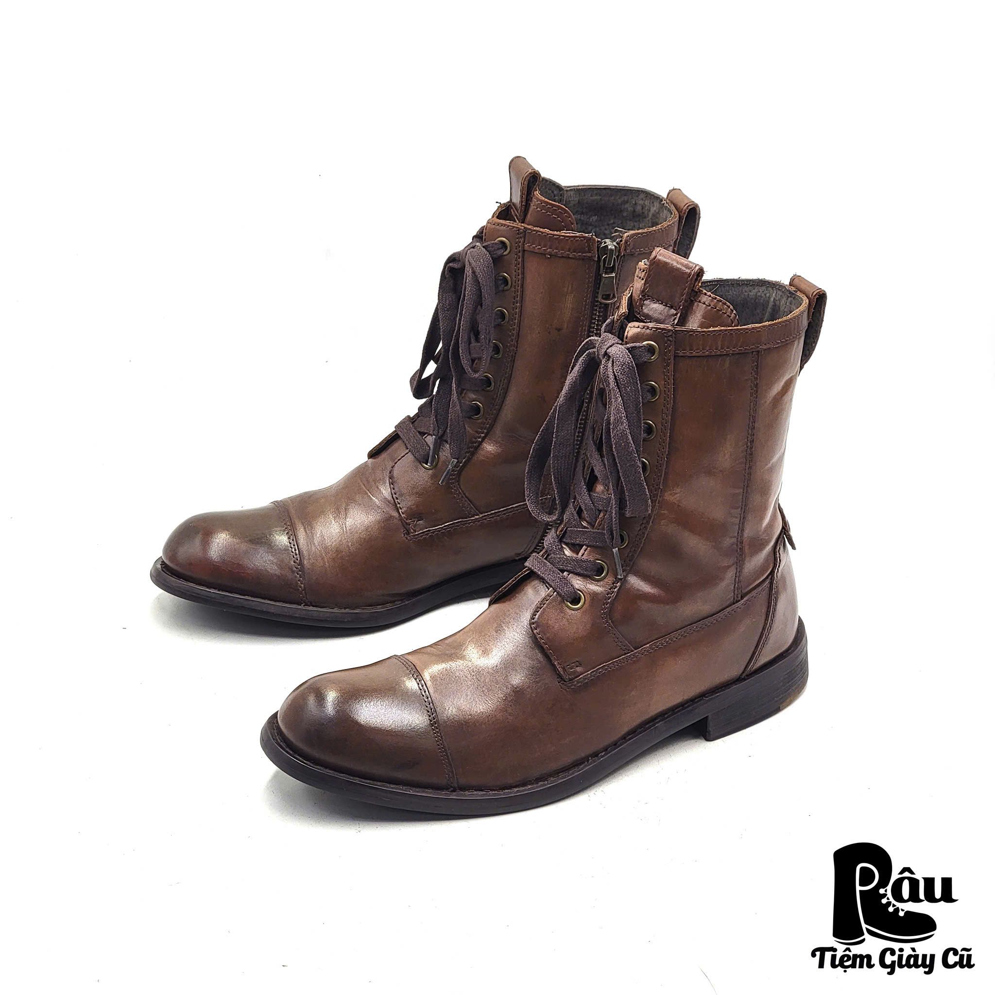 |SIZE 41| JOHN VARVATOS CAP TOE SIDE ZIP LACE UP BOOT Z41-6316