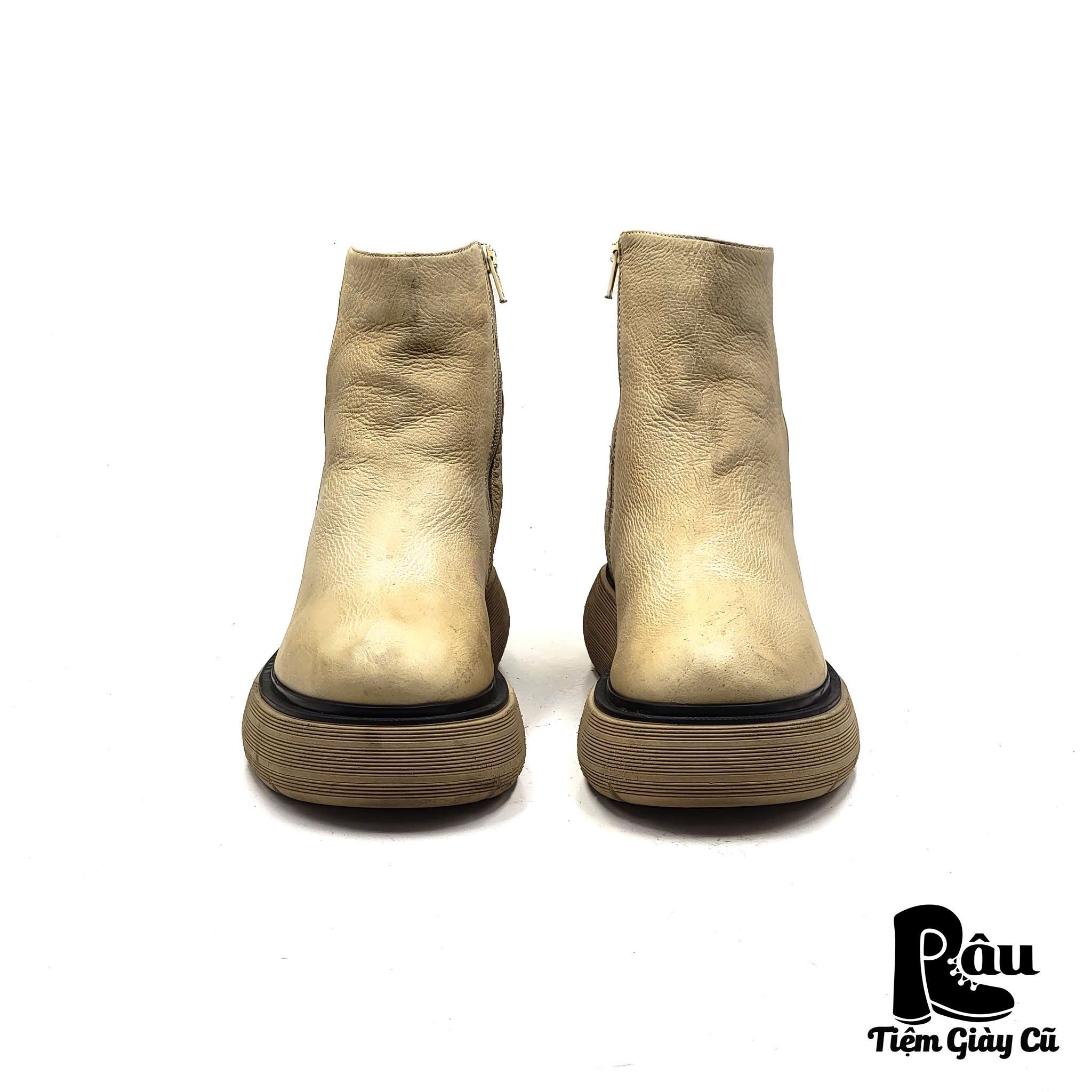 |SIZE 38.5| HESSNATUR CHUNKY SIDE ZIP ANKLE BOOT Z38.5-6323