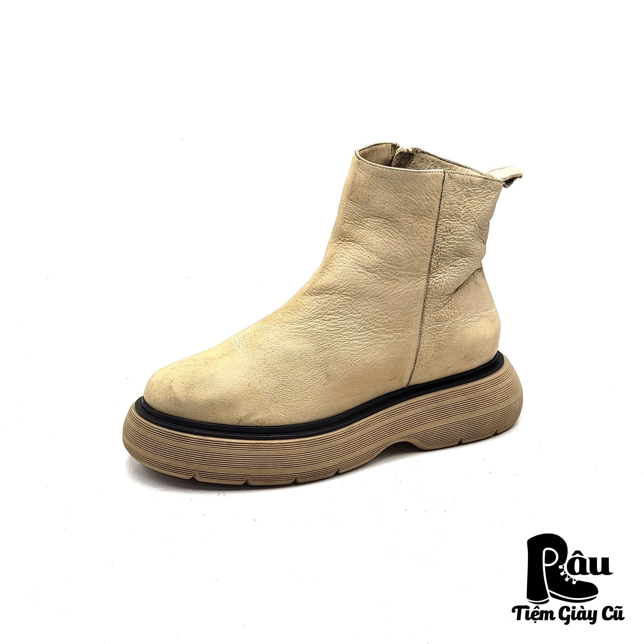 |SIZE 38.5| HESSNATUR CHUNKY SIDE ZIP ANKLE BOOT Z38.5-6323