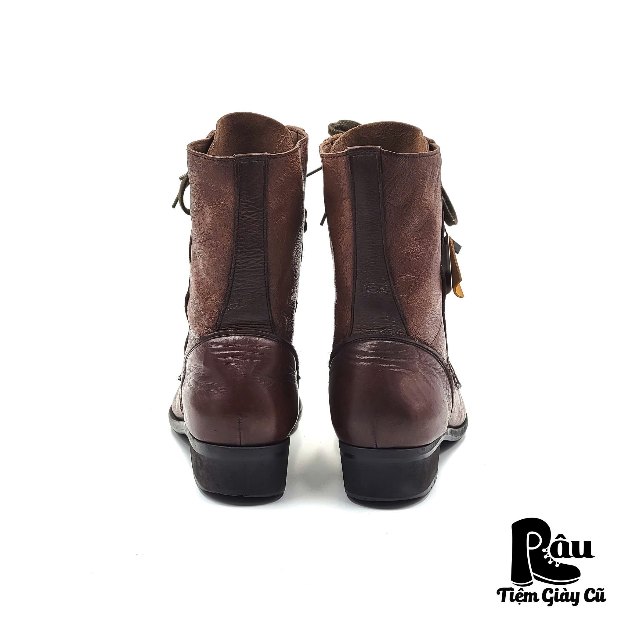 |SIZE 42| FRONT ZIP DOUBLE LACING LACE UP BOOT Z42-6387