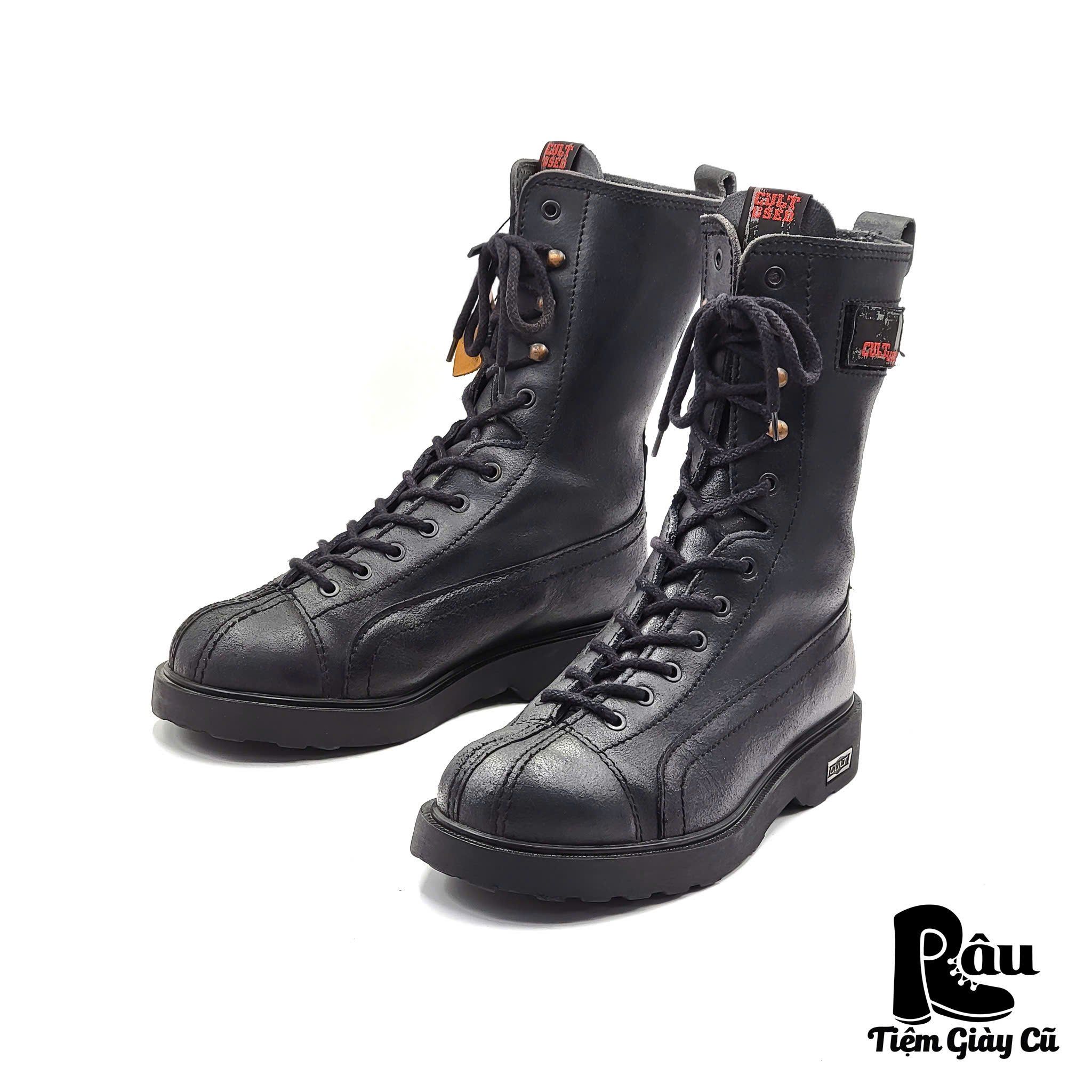 |SIZE 41| CULT USED LINE VELCRO PATCH LACE UP BOOT AN41-6394