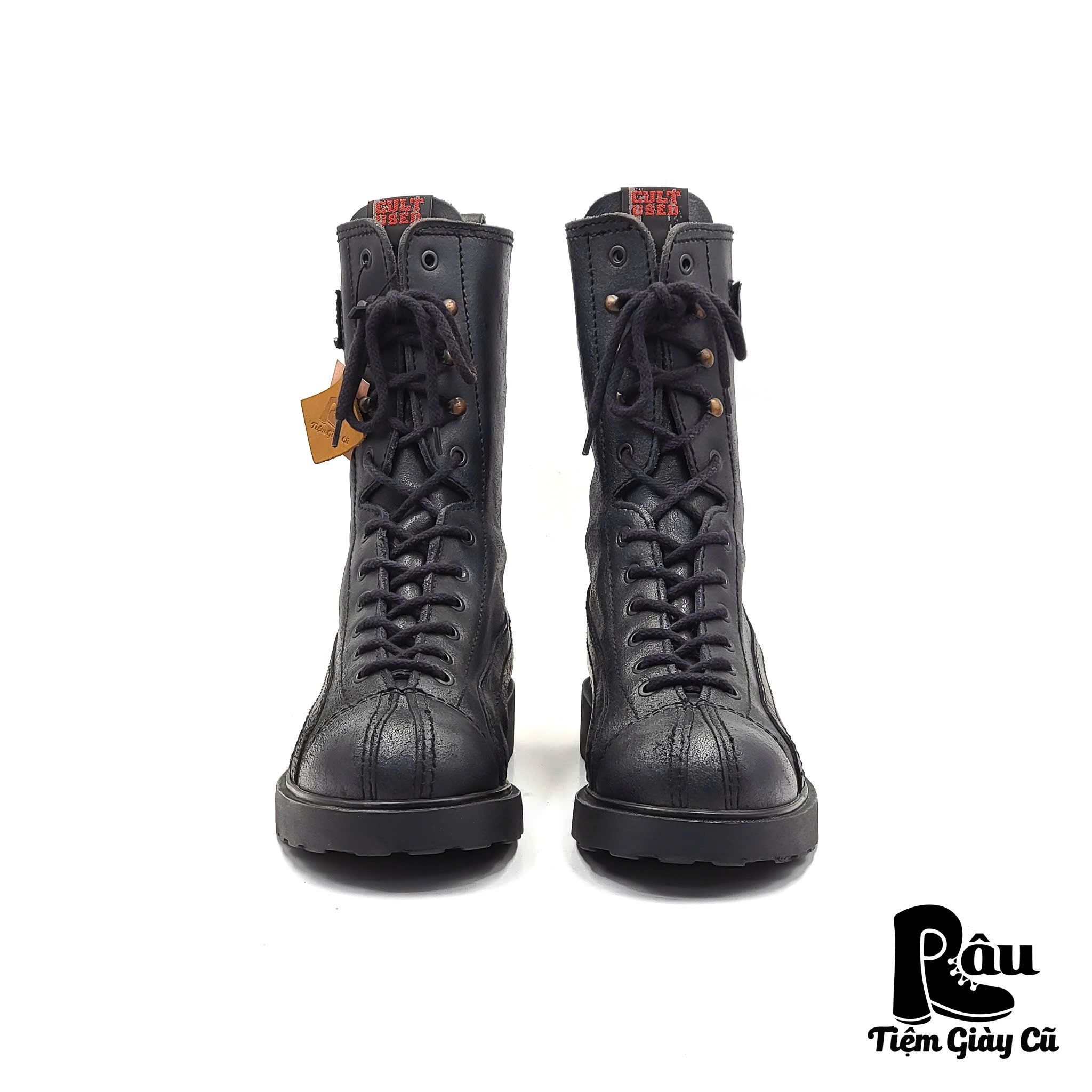 |SIZE 41| CULT USED LINE VELCRO PATCH LACE UP BOOT AN41-6394