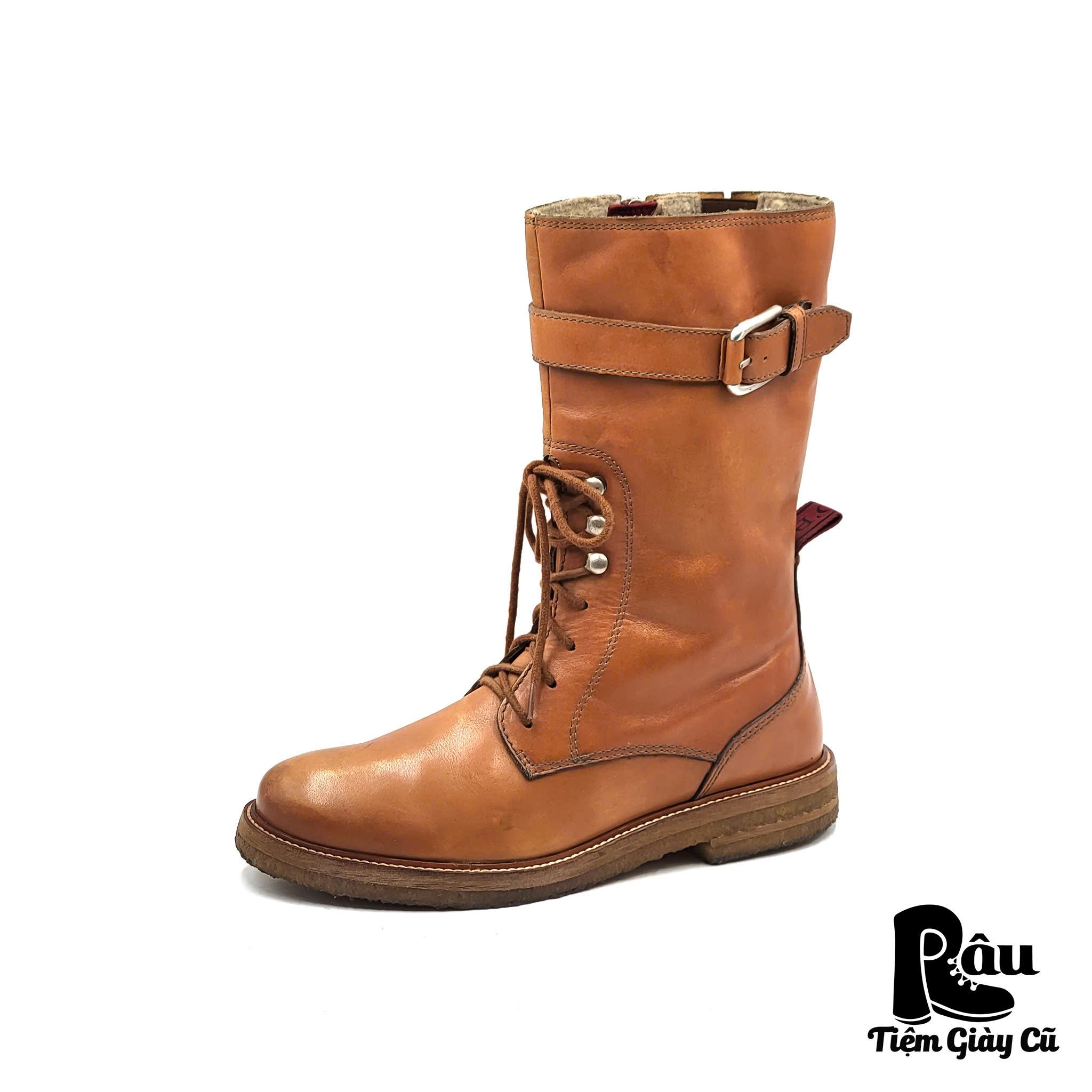 |SIZE 38.5| MARC O'POLO BUCKLE SIDE ZIP LACE UP ANKLE BOOT AD38.5-5594
