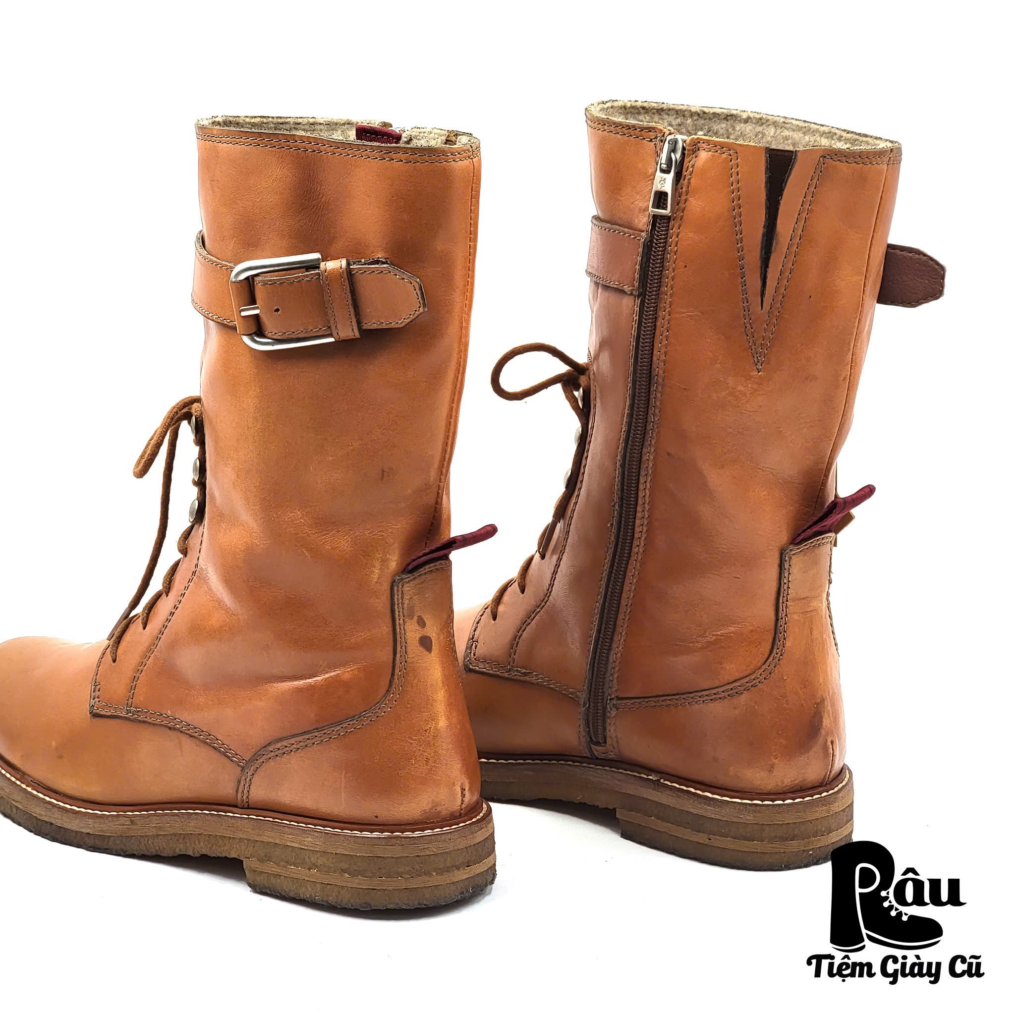 |SIZE 38.5| MARC O'POLO BUCKLE SIDE ZIP LACE UP ANKLE BOOT AD38.5-5594