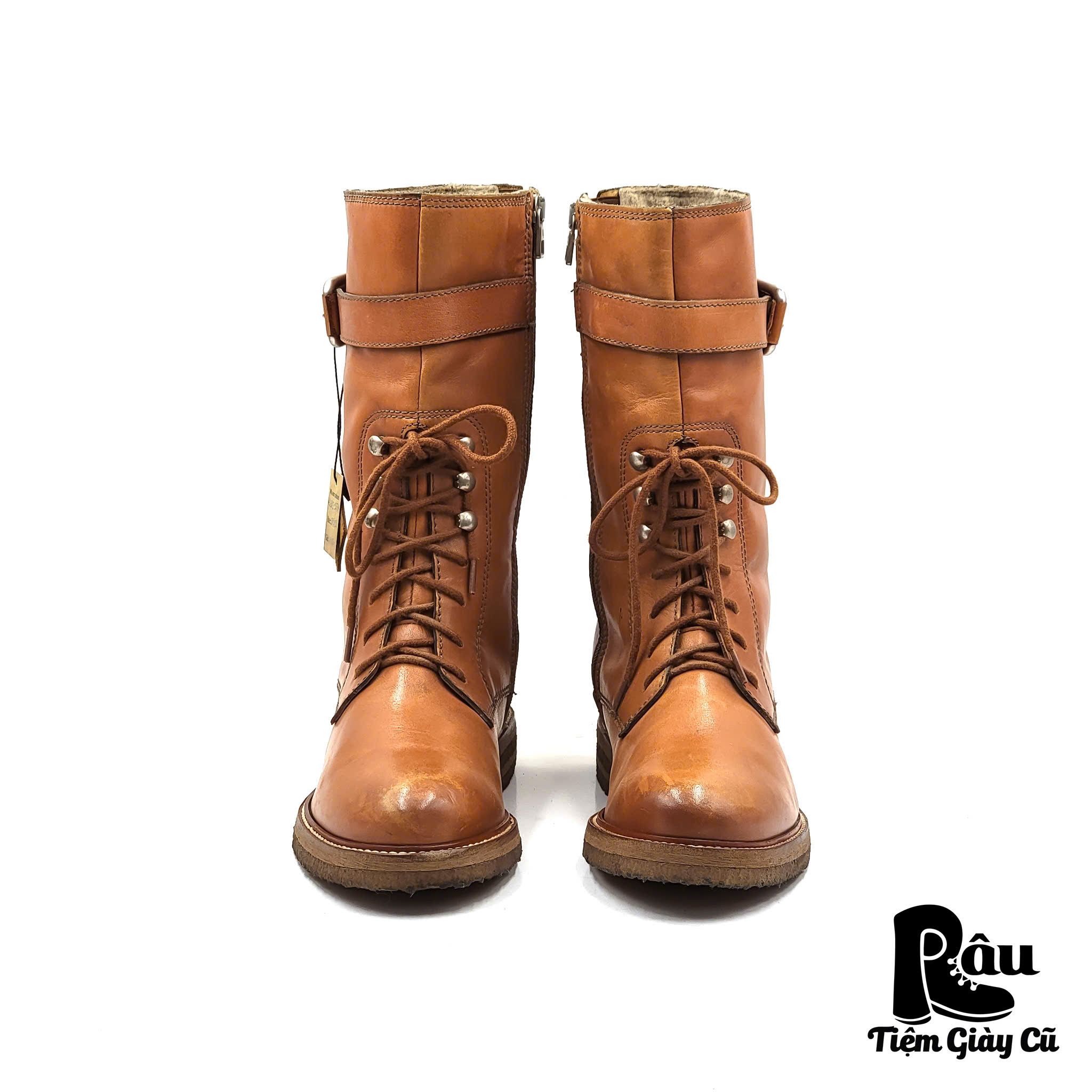 |SIZE 38.5| MARC O'POLO BUCKLE SIDE ZIP LACE UP ANKLE BOOT AD38.5-5594