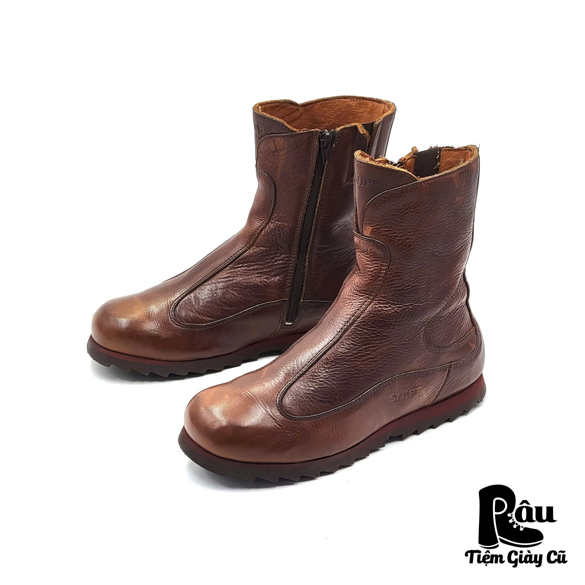 |SIZE 38.5| SNIPE STIEFEL RIPPLE SIDE ZIP ANKLE BOOT Z38.5-6520