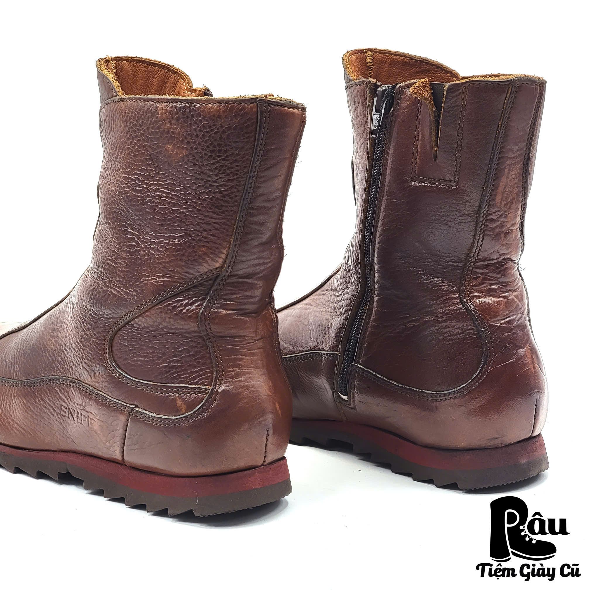 |SIZE 38.5| SNIPE STIEFEL RIPPLE SIDE ZIP ANKLE BOOT Z38.5-6520