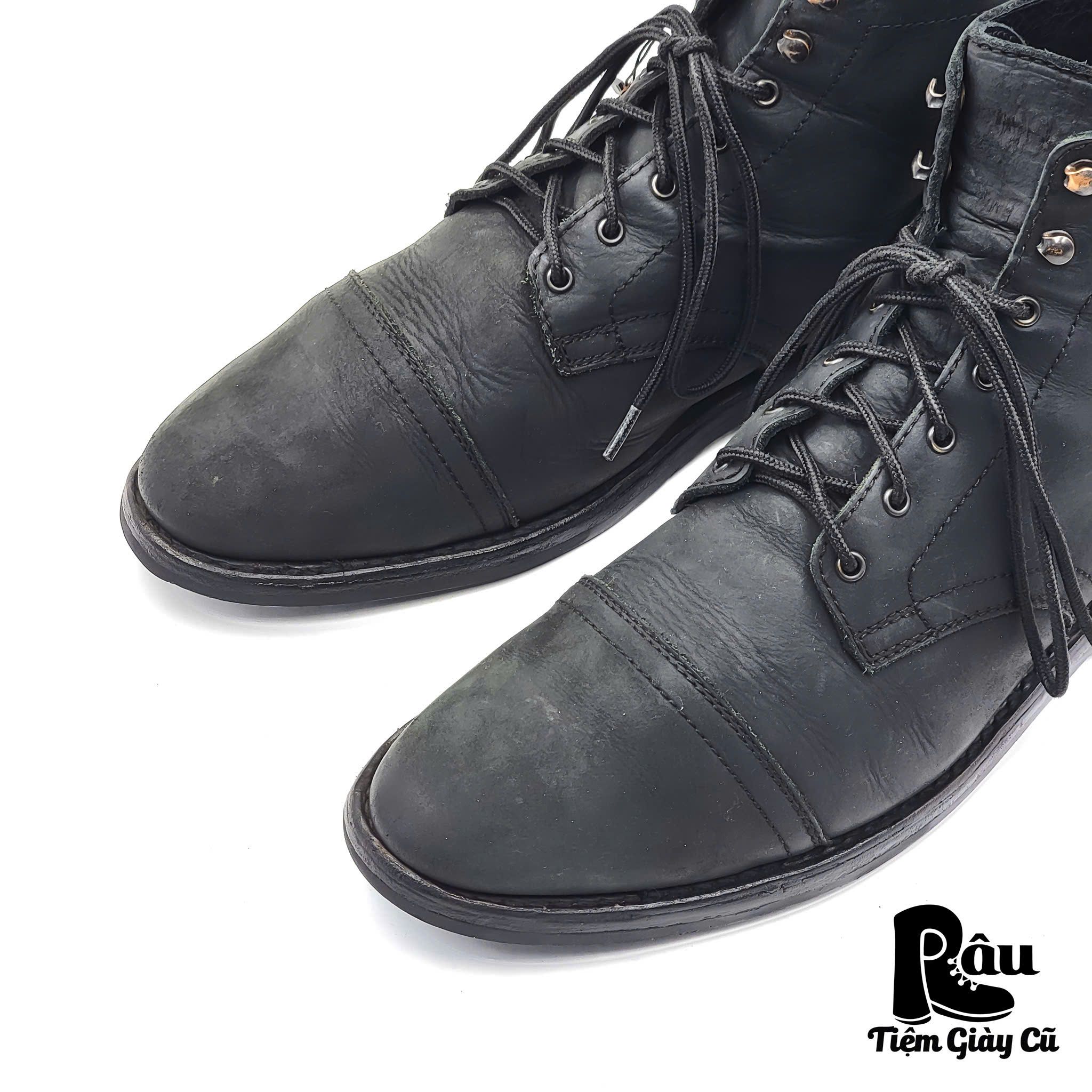 |SIZE 45| THURSDAY CAPTAIN BLACK MATTE RUGGED & RESILIENT LACE UP BOOT Z45-6530
