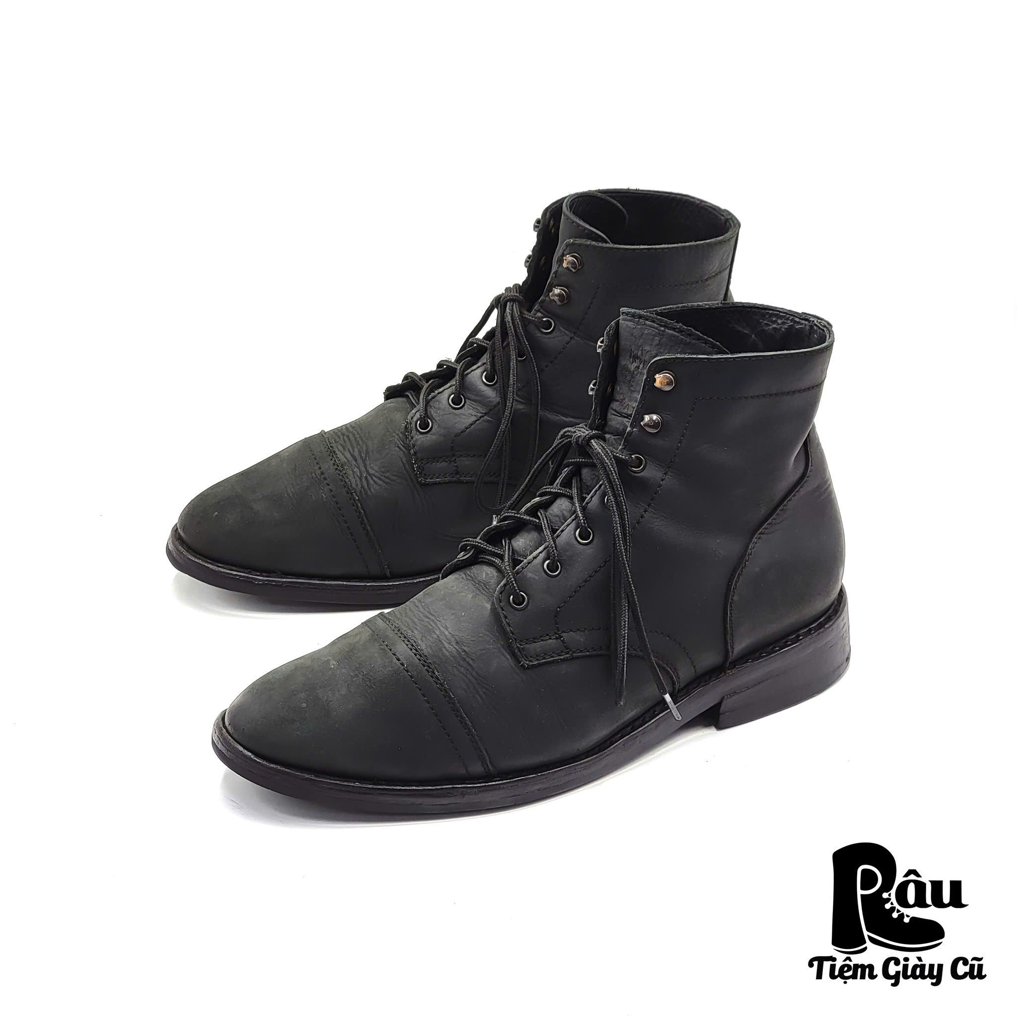 |SIZE 45| THURSDAY CAPTAIN BLACK MATTE RUGGED & RESILIENT LACE UP BOOT Z45-6530