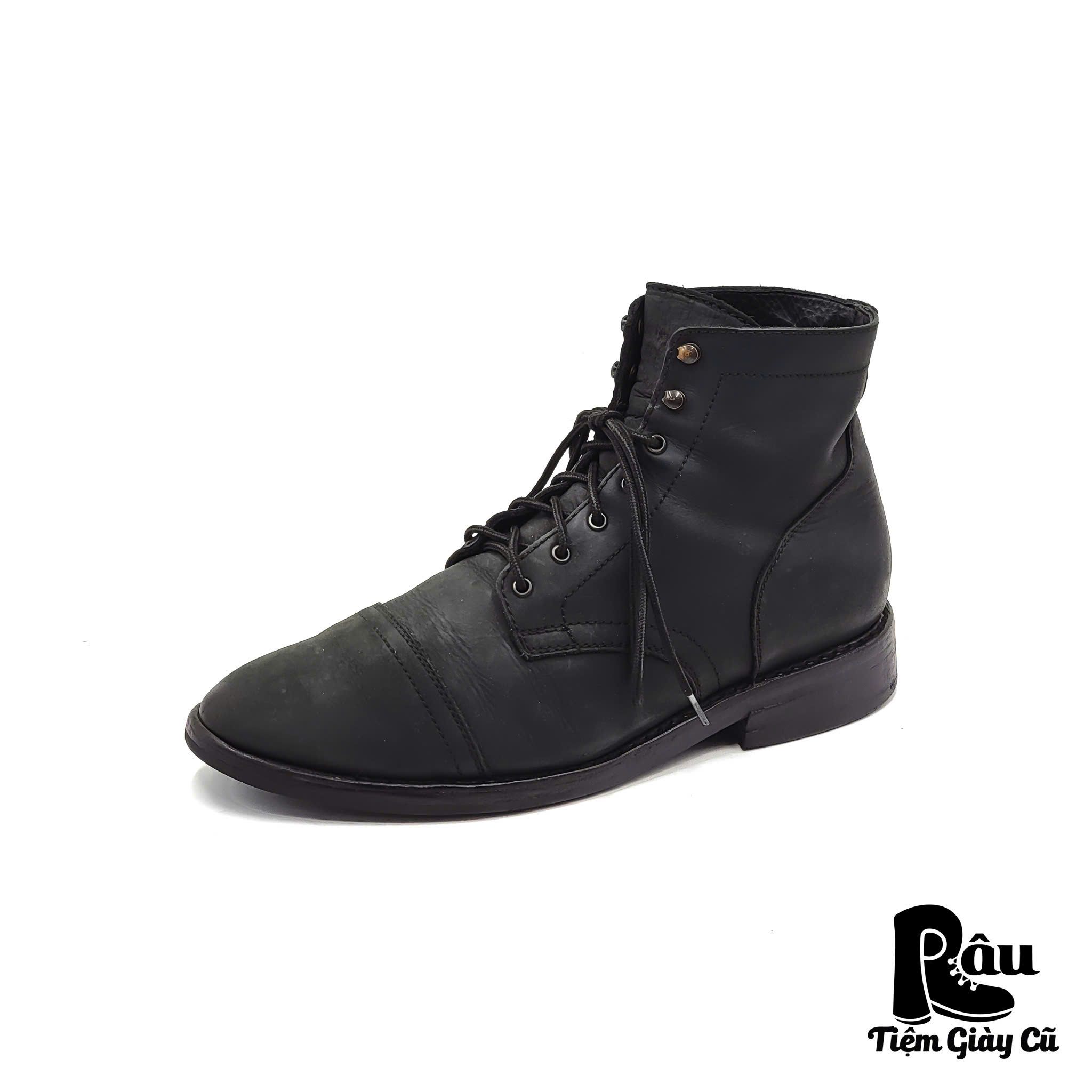 |SIZE 45| THURSDAY CAPTAIN BLACK MATTE RUGGED & RESILIENT LACE UP BOOT Z45-6530