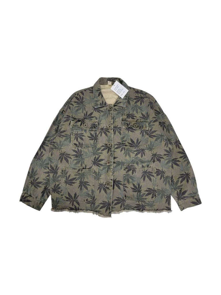 |SIZE M| LEAF PRINT JACKET AOM-6566