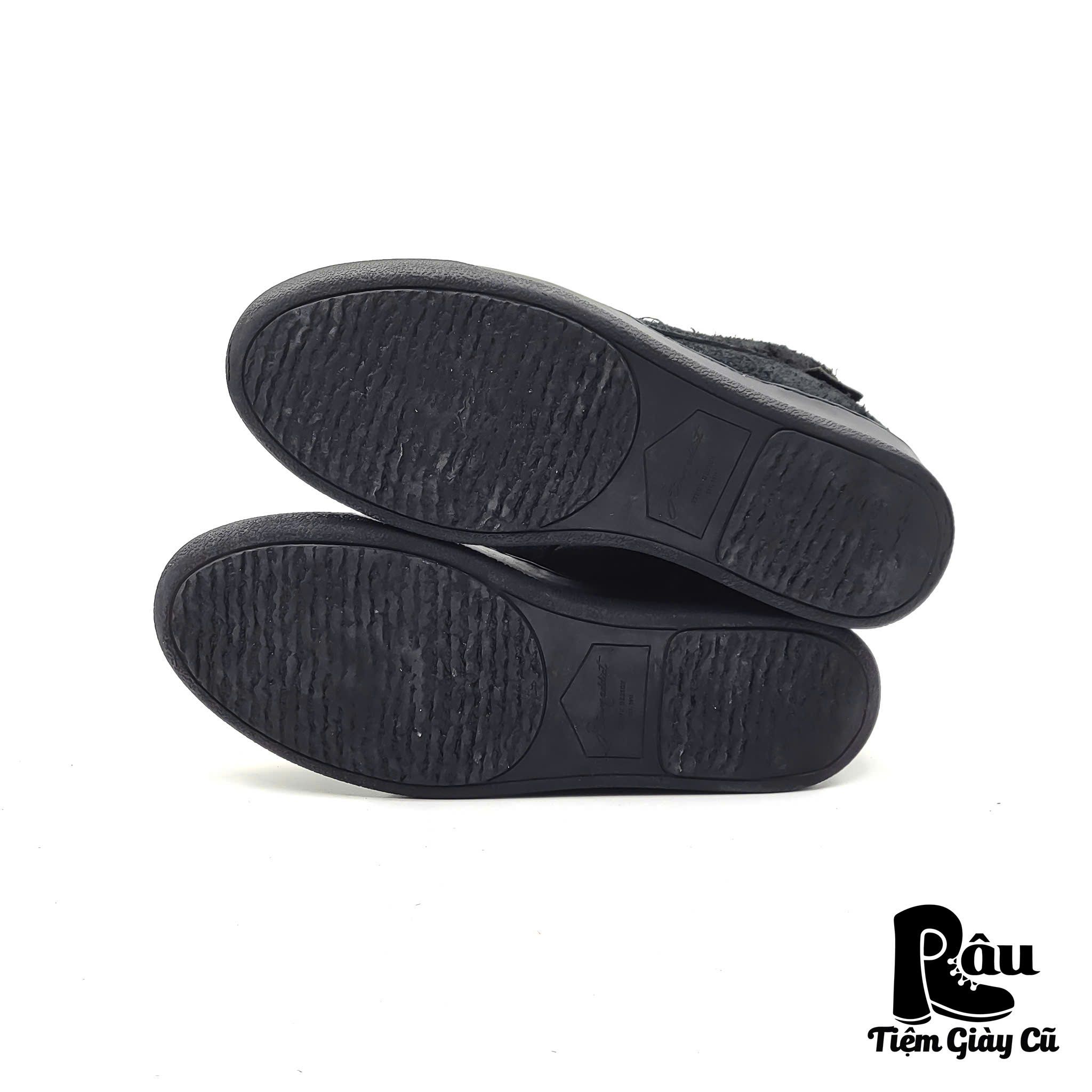 |SIZE 40| STRUM ADDICT DIAGONAL ZIPPER FLAT LEATHER SNEAKER AN40-6471