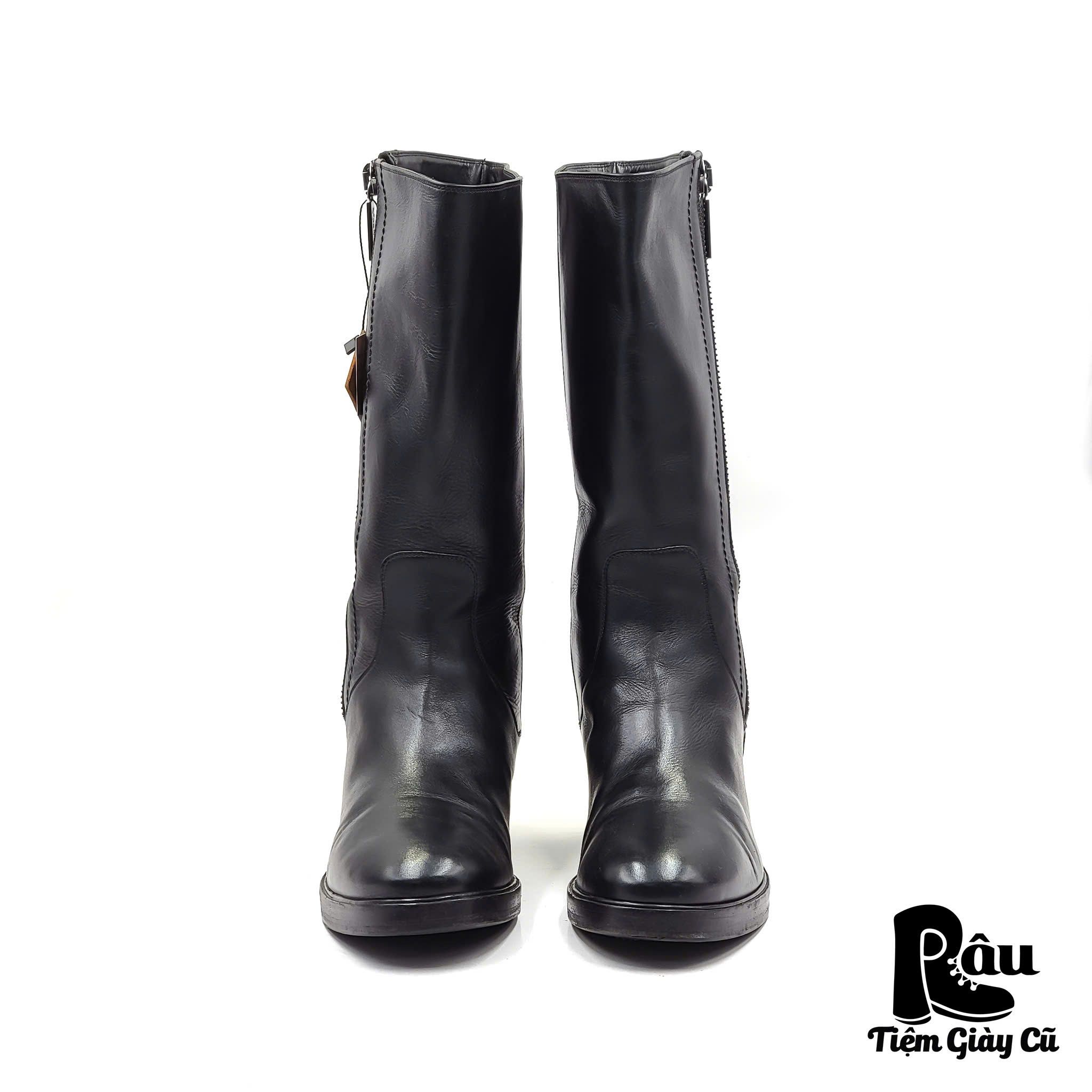 |SIZE 39| MAX MARA MID-CALF LEATHER ZIPPED BOOT Z39-6712