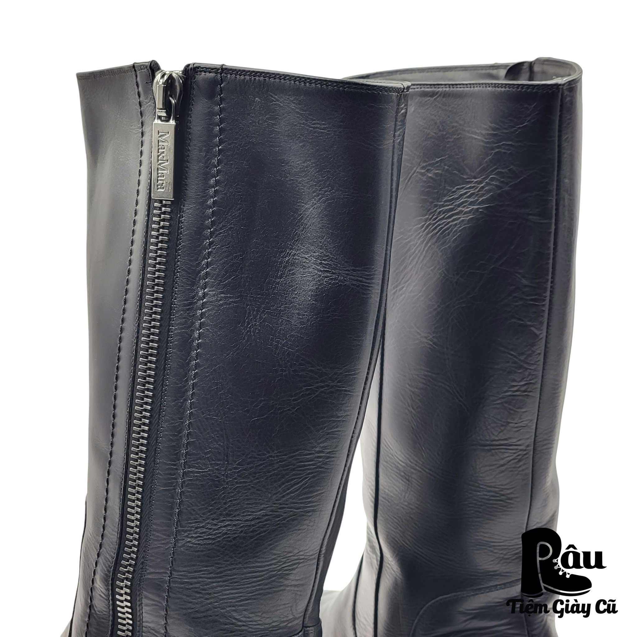 |SIZE 39| MAX MARA MID-CALF LEATHER ZIPPED BOOT Z39-6712