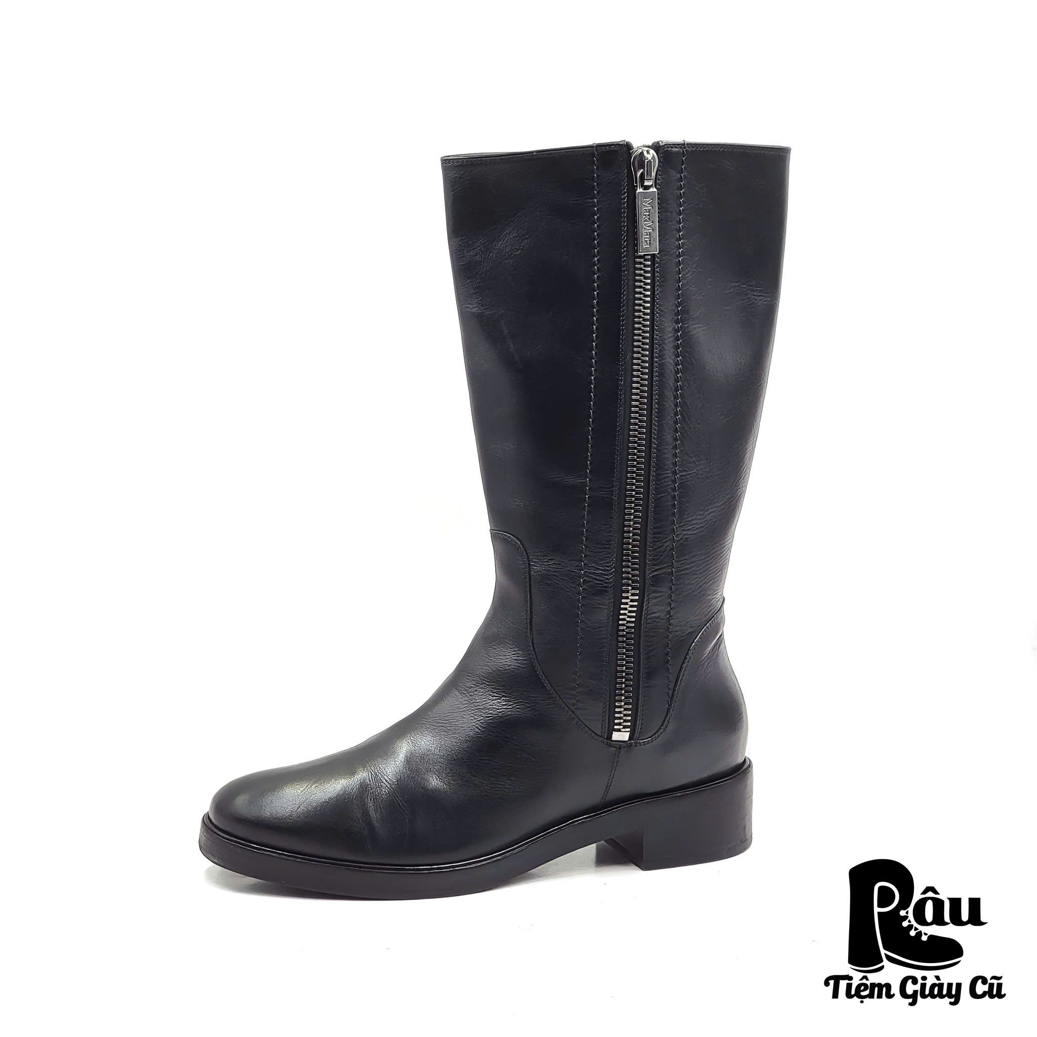 |SIZE 39| MAX MARA MID-CALF LEATHER ZIPPED BOOT Z39-6712
