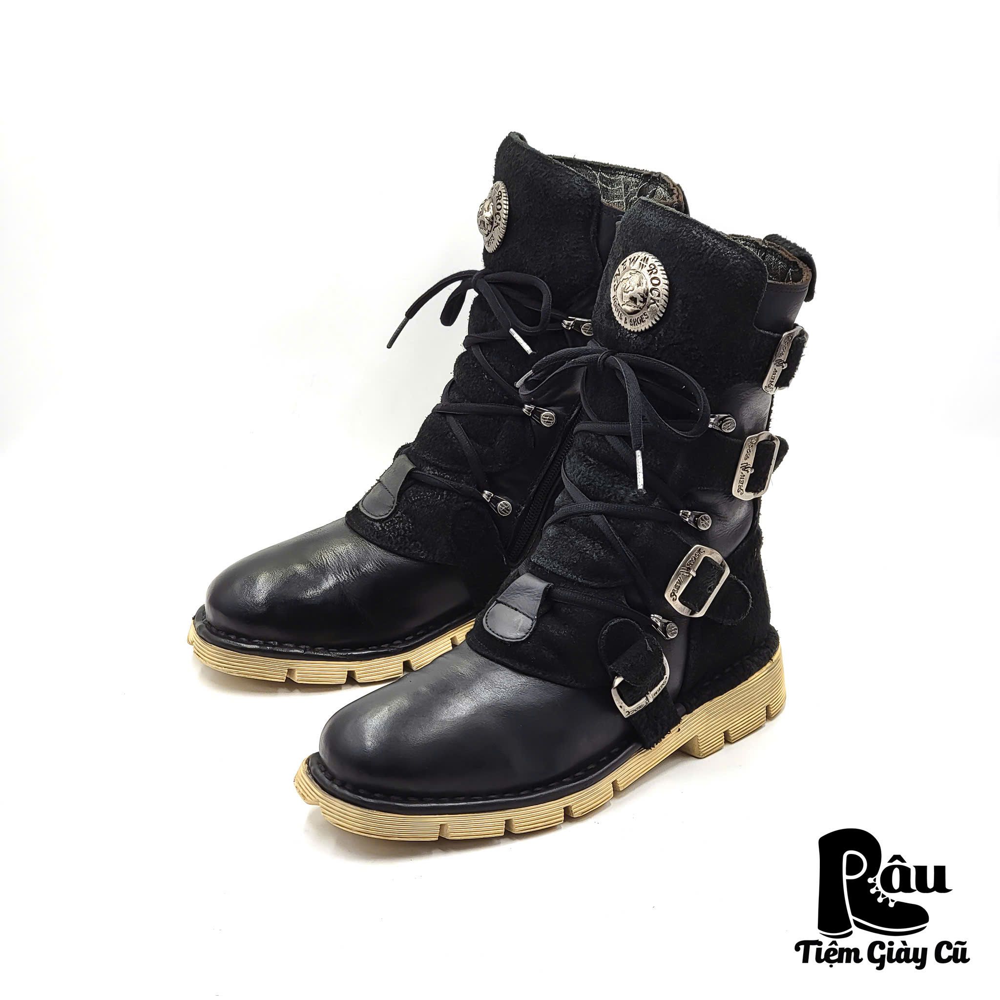 |SIZE 40| NEW ROCK M-1473 MTO AIR CHAMBERS METALLIC COMFORT LIGHT BOOT Z40-6676