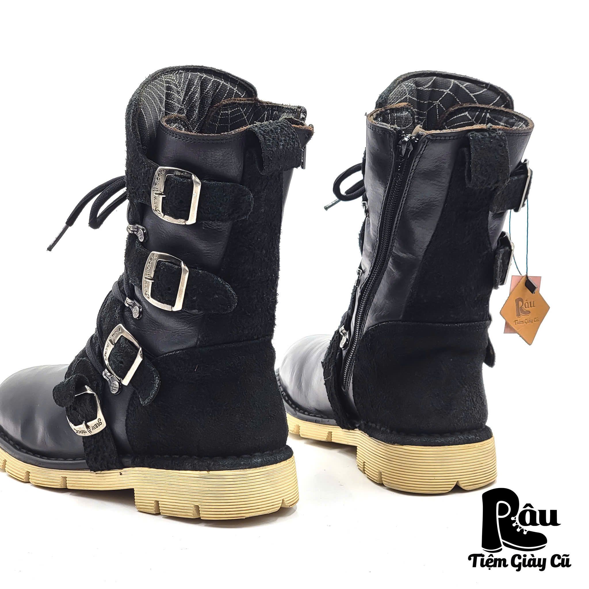 |SIZE 40| NEW ROCK M-1473 MTO AIR CHAMBERS METALLIC COMFORT LIGHT BOOT Z40-6676