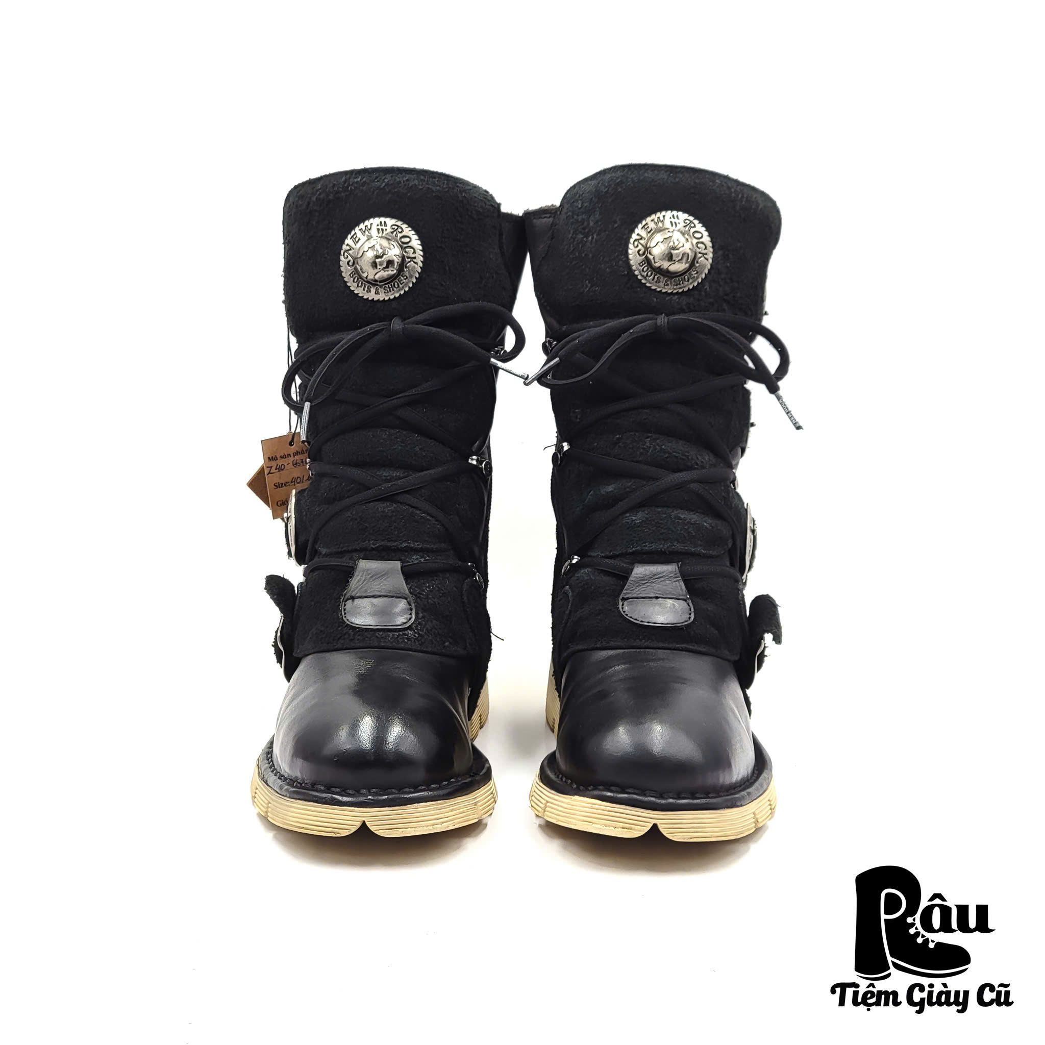 |SIZE 40| NEW ROCK M-1473 MTO AIR CHAMBERS METALLIC COMFORT LIGHT BOOT Z40-6676