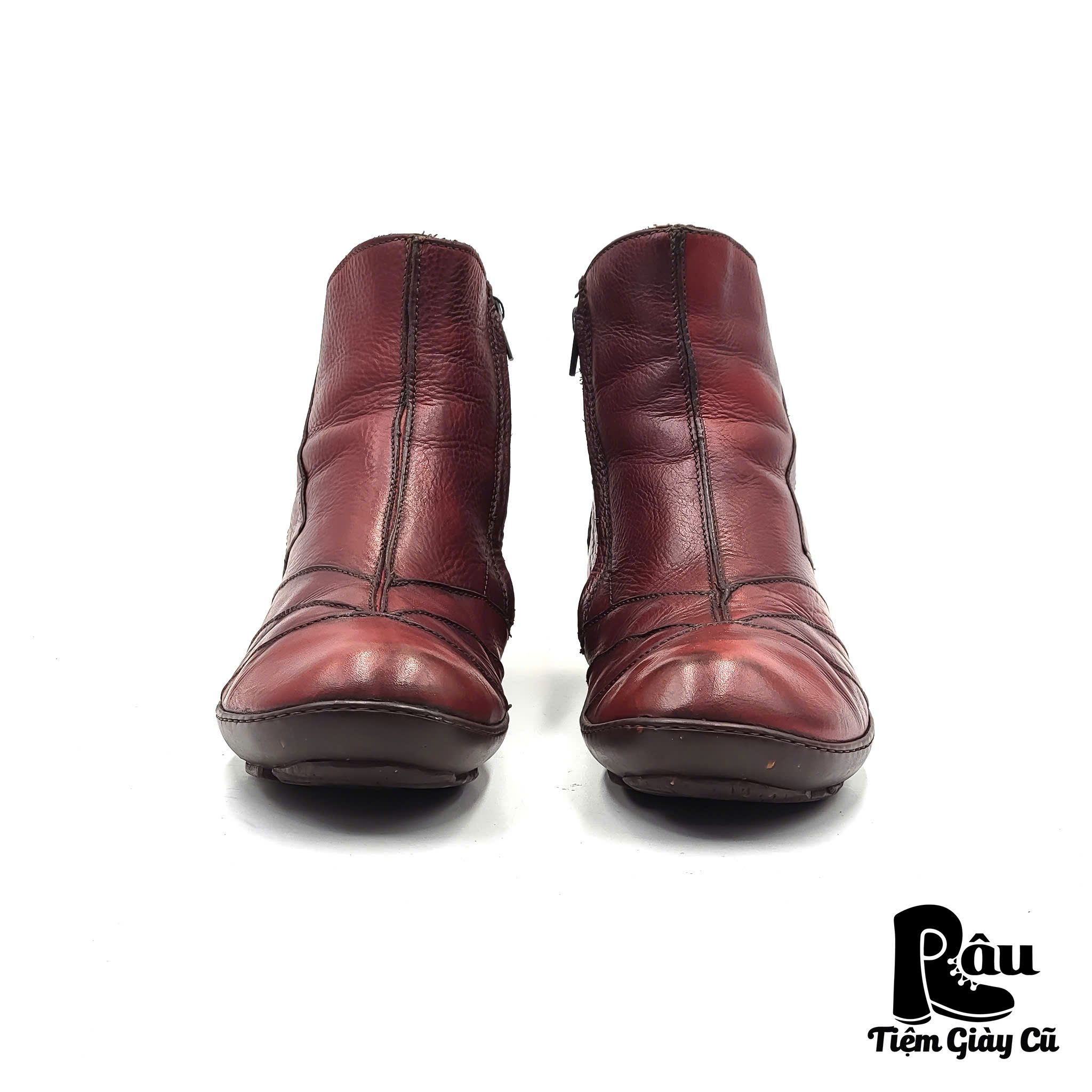 |SIZE 42| EL NATURALISTA 421 BURGUNDY SIDE-ZIP ANKLE BOOT AP42-6727