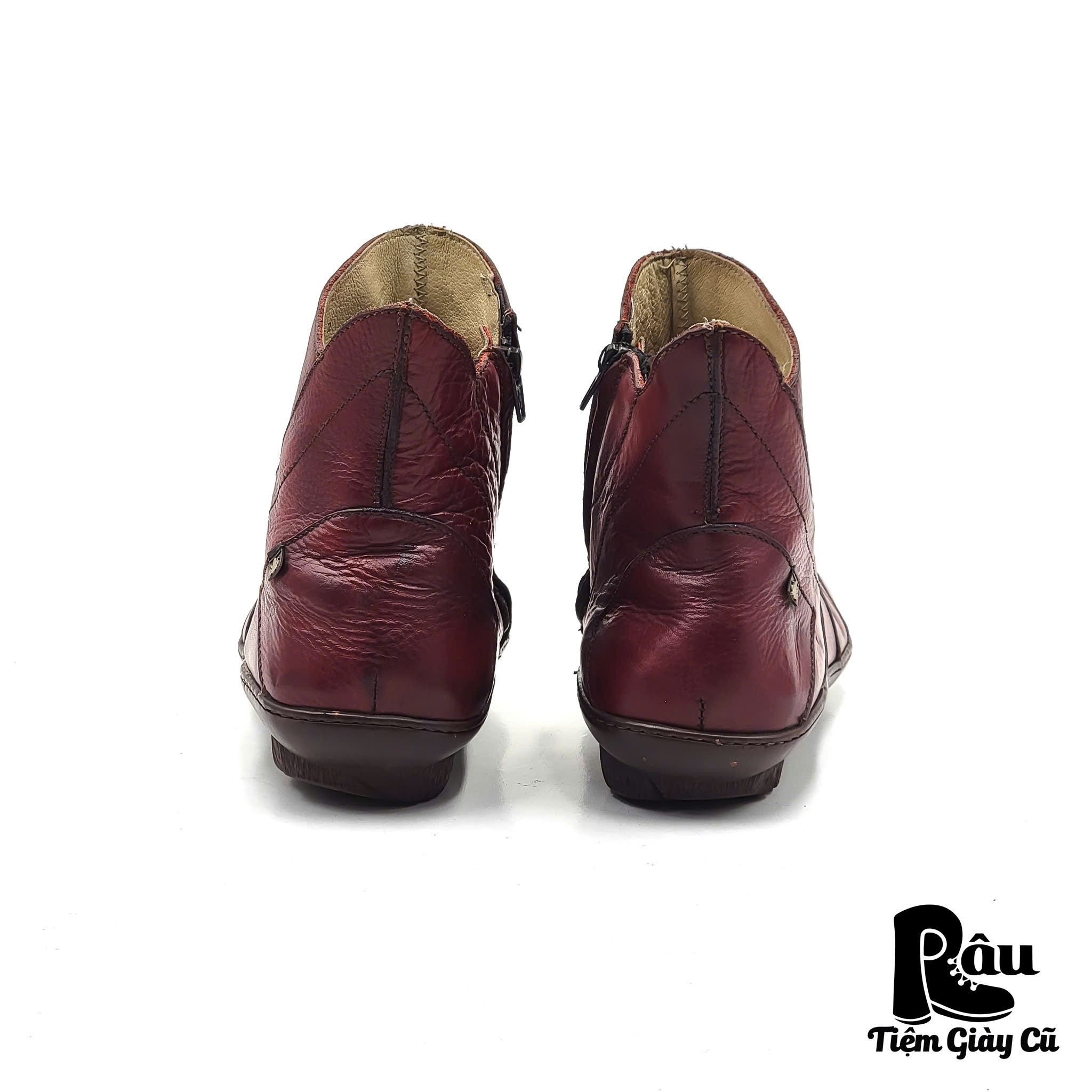 |SIZE 42| EL NATURALISTA 421 BURGUNDY SIDE-ZIP ANKLE BOOT AP42-6727