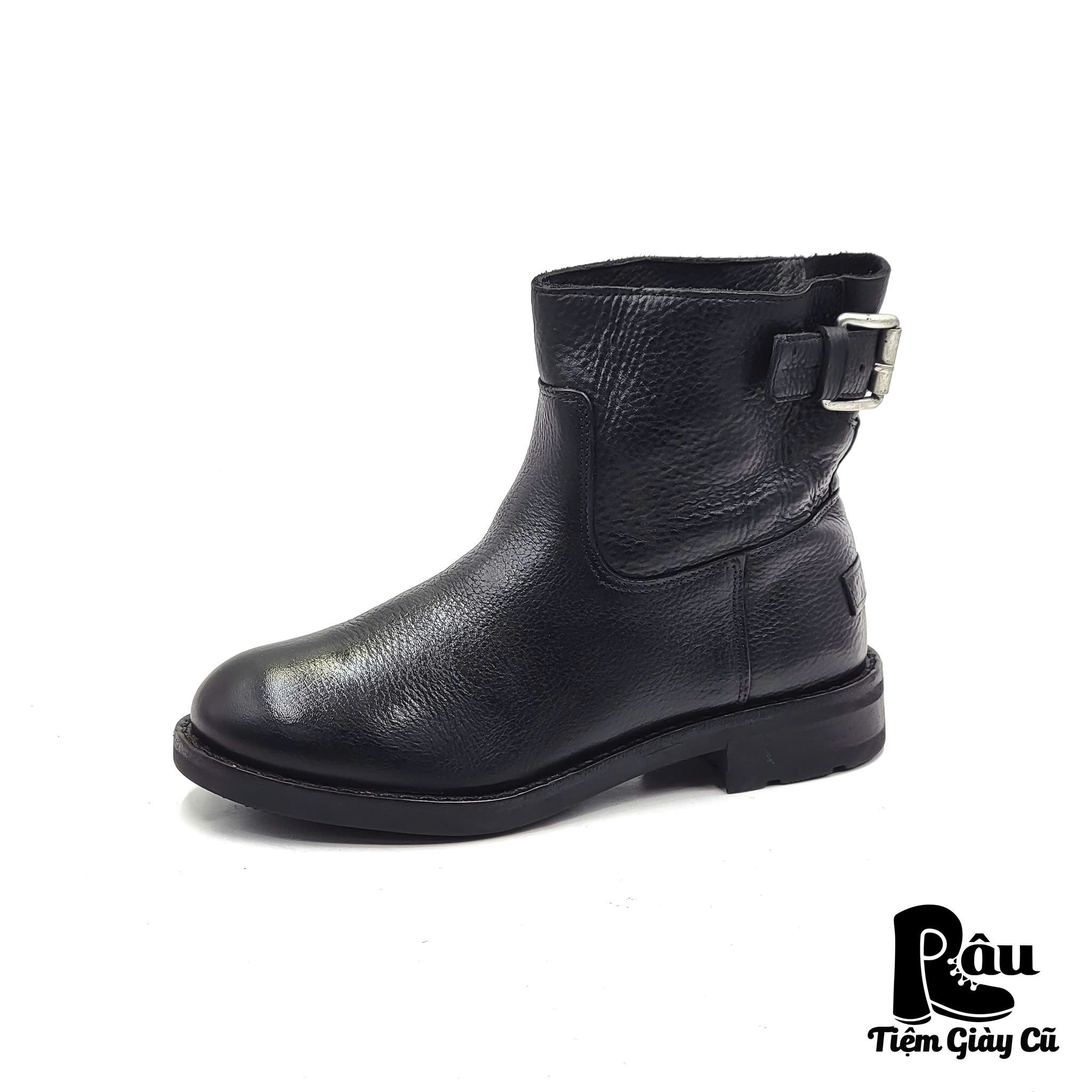 |SIZE 37.5| SHABBIES AMSTERDAM ALYD ANKIE BLACK ANKLE BOOT AP37.5-6728