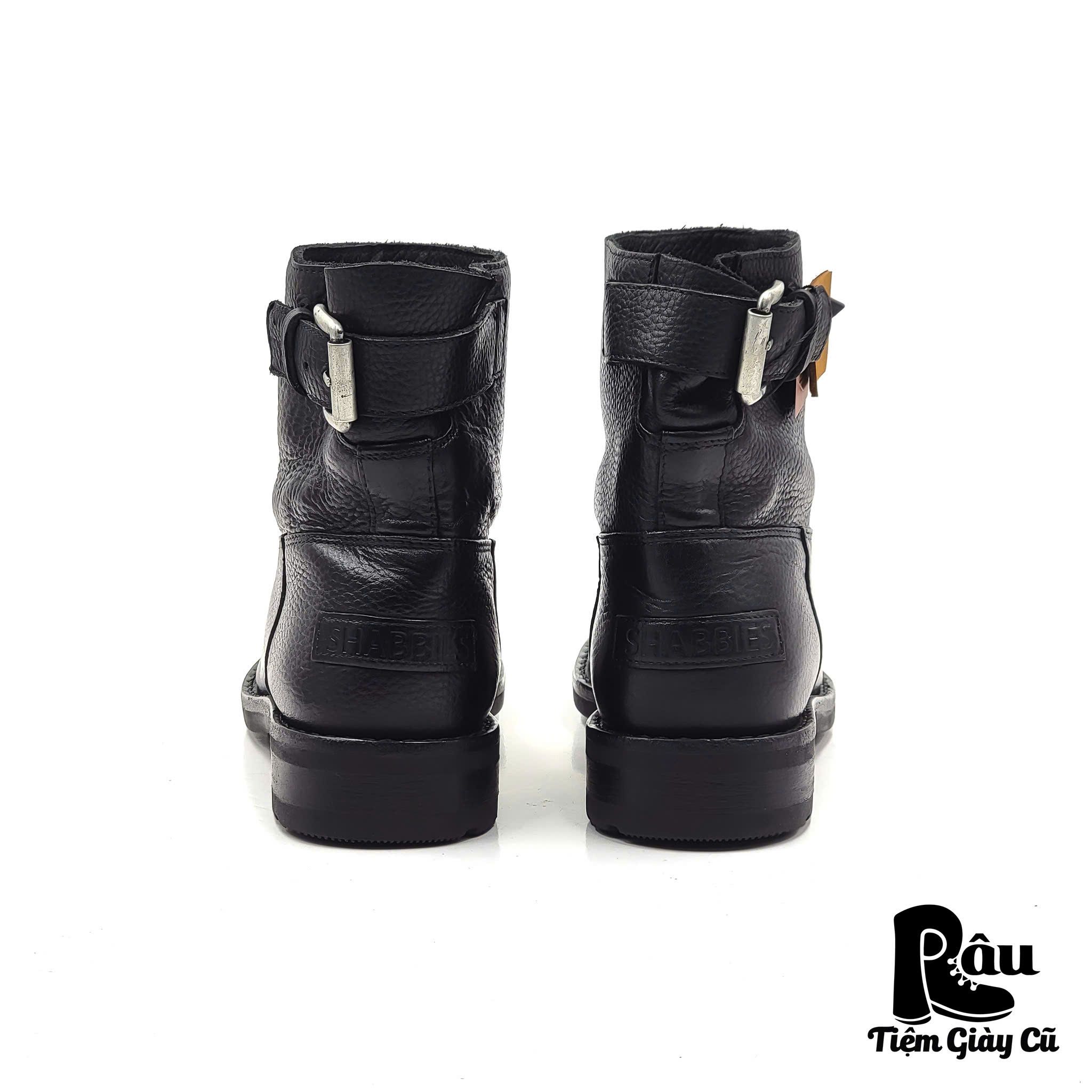 |SIZE 37.5| SHABBIES AMSTERDAM ALYD ANKIE BLACK ANKLE BOOT AP37.5-6728