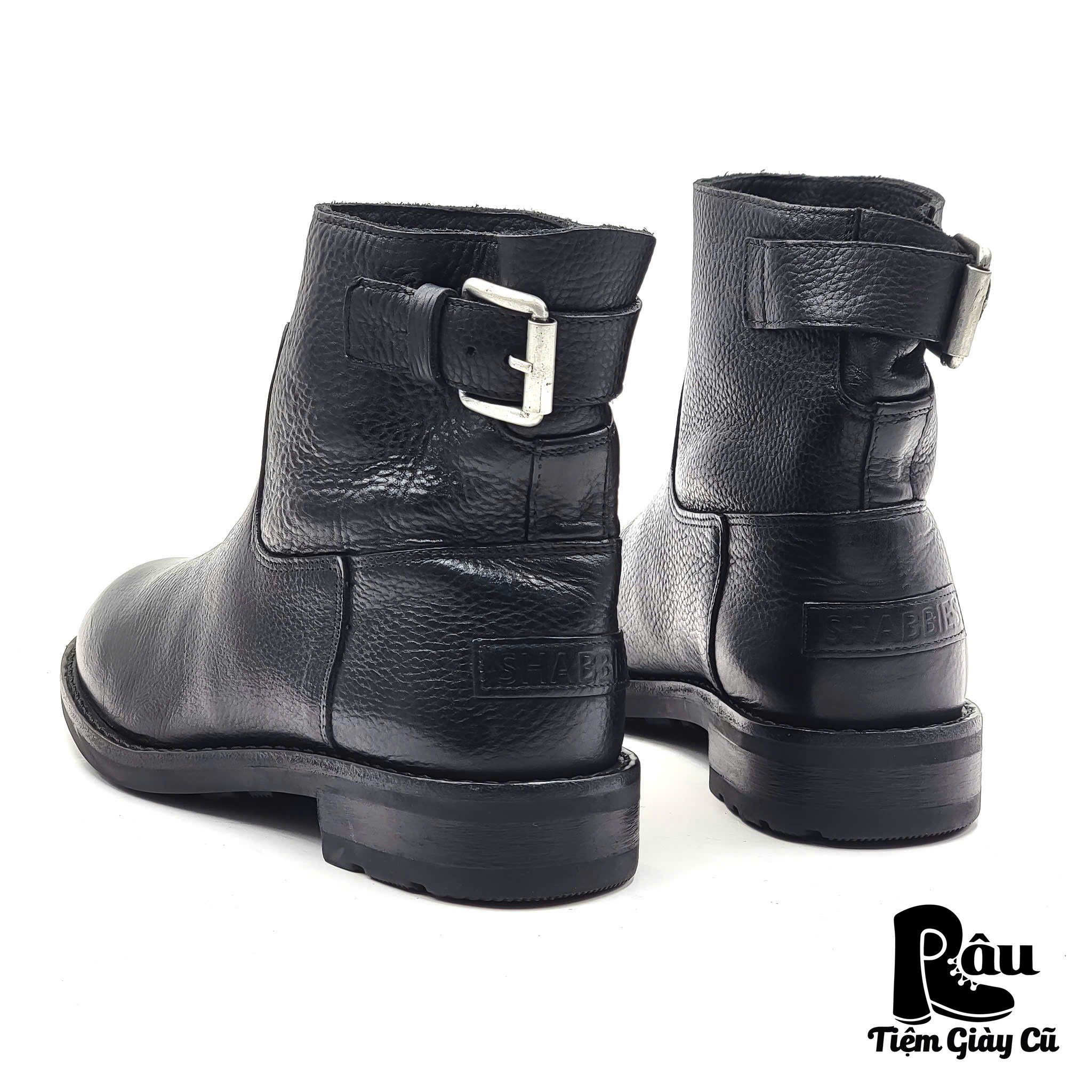 |SIZE 37.5| SHABBIES AMSTERDAM ALYD ANKIE BLACK ANKLE BOOT AP37.5-6728