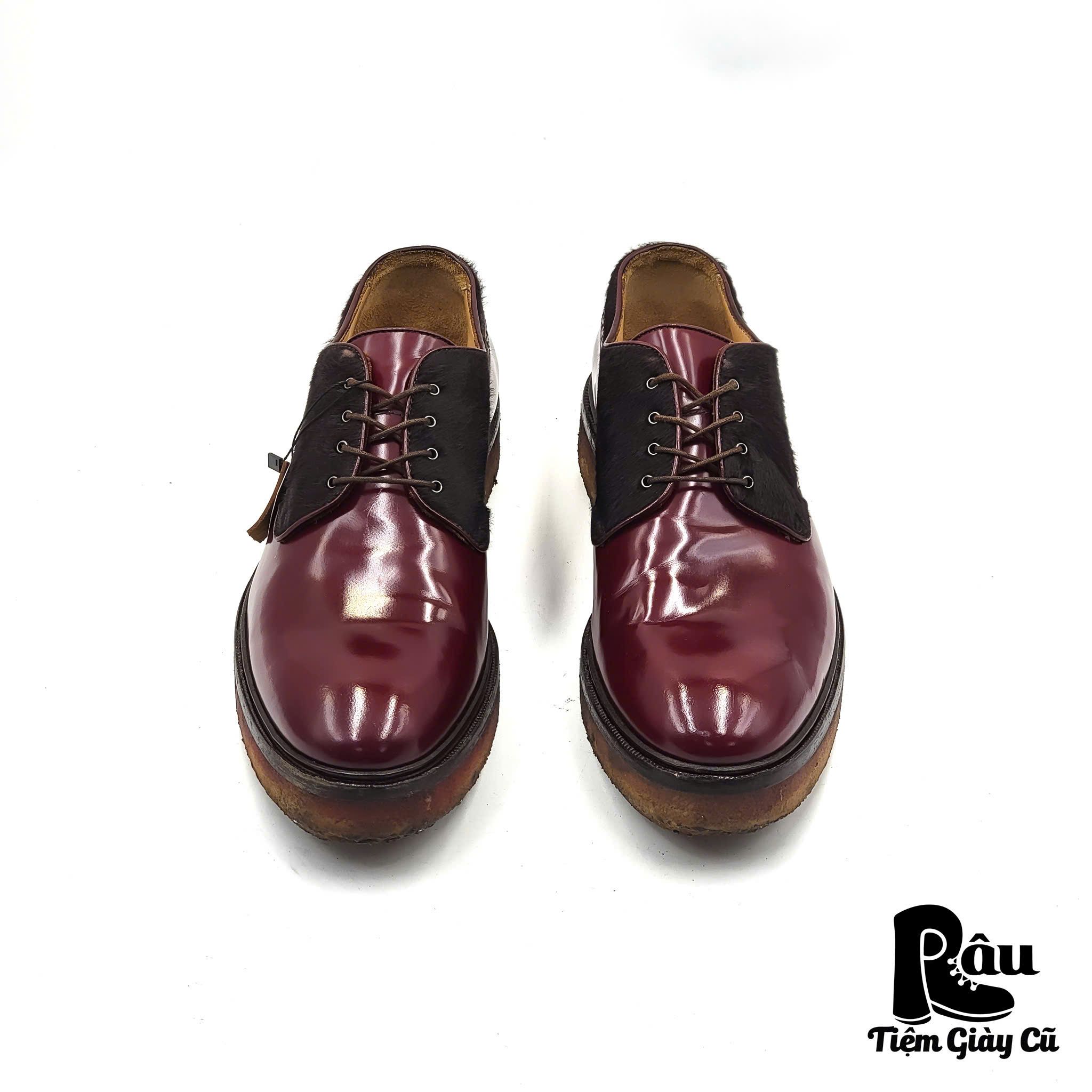 |SIZE 44| ETRO 1060 DARK BURGUNDY BIG CREPE SOLE DERBY SHOES Z44-6745