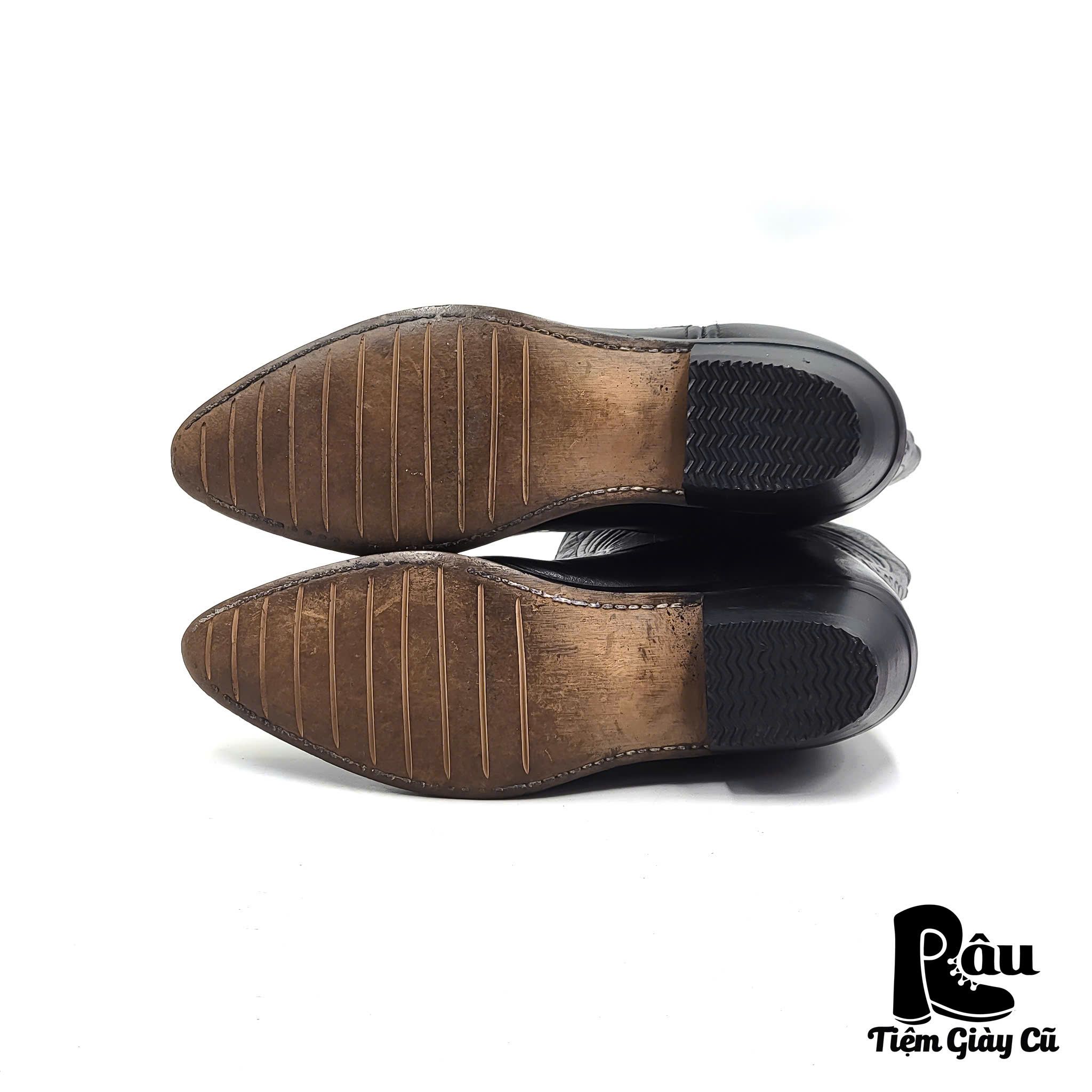 |SIZE 38| BLACK COWBOY BOOT AQ38-6756