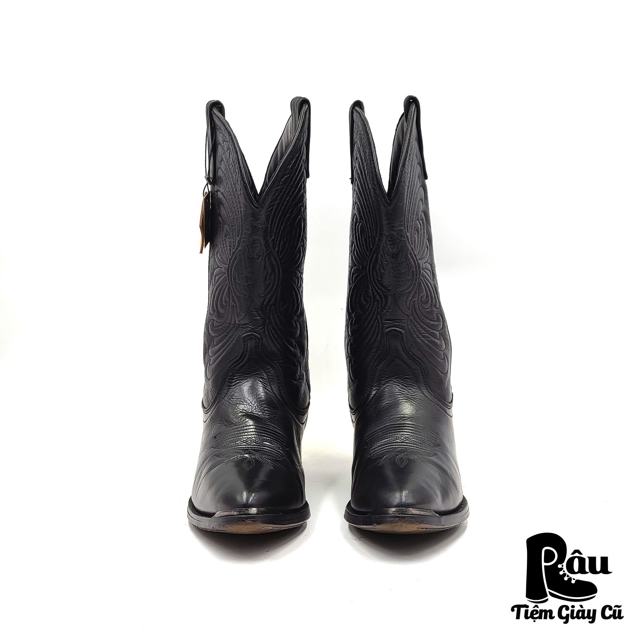 |SIZE 38| BLACK COWBOY BOOT AQ38-6756