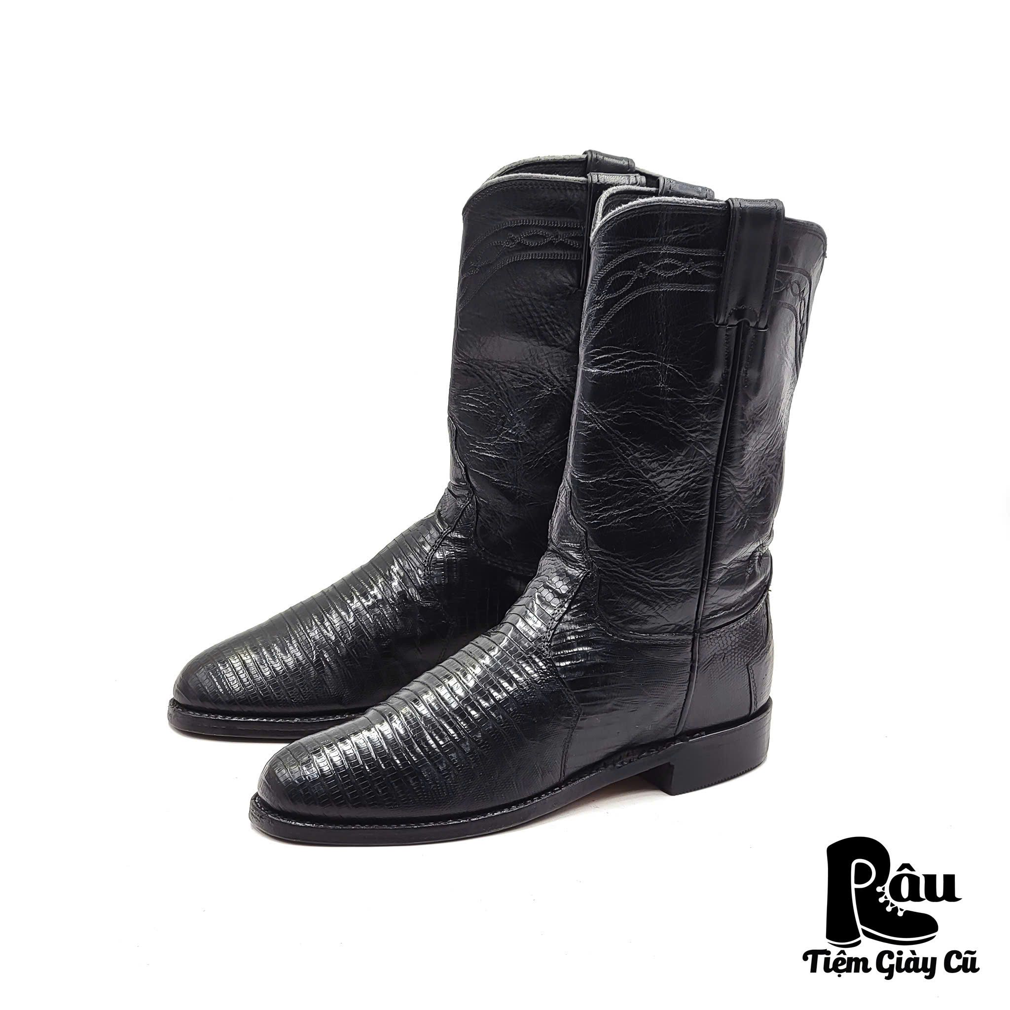 |SIZE 37.5| JUSTIN 3112 IGUANA LIZARD COWBOY BOOT AQ37.5-6757