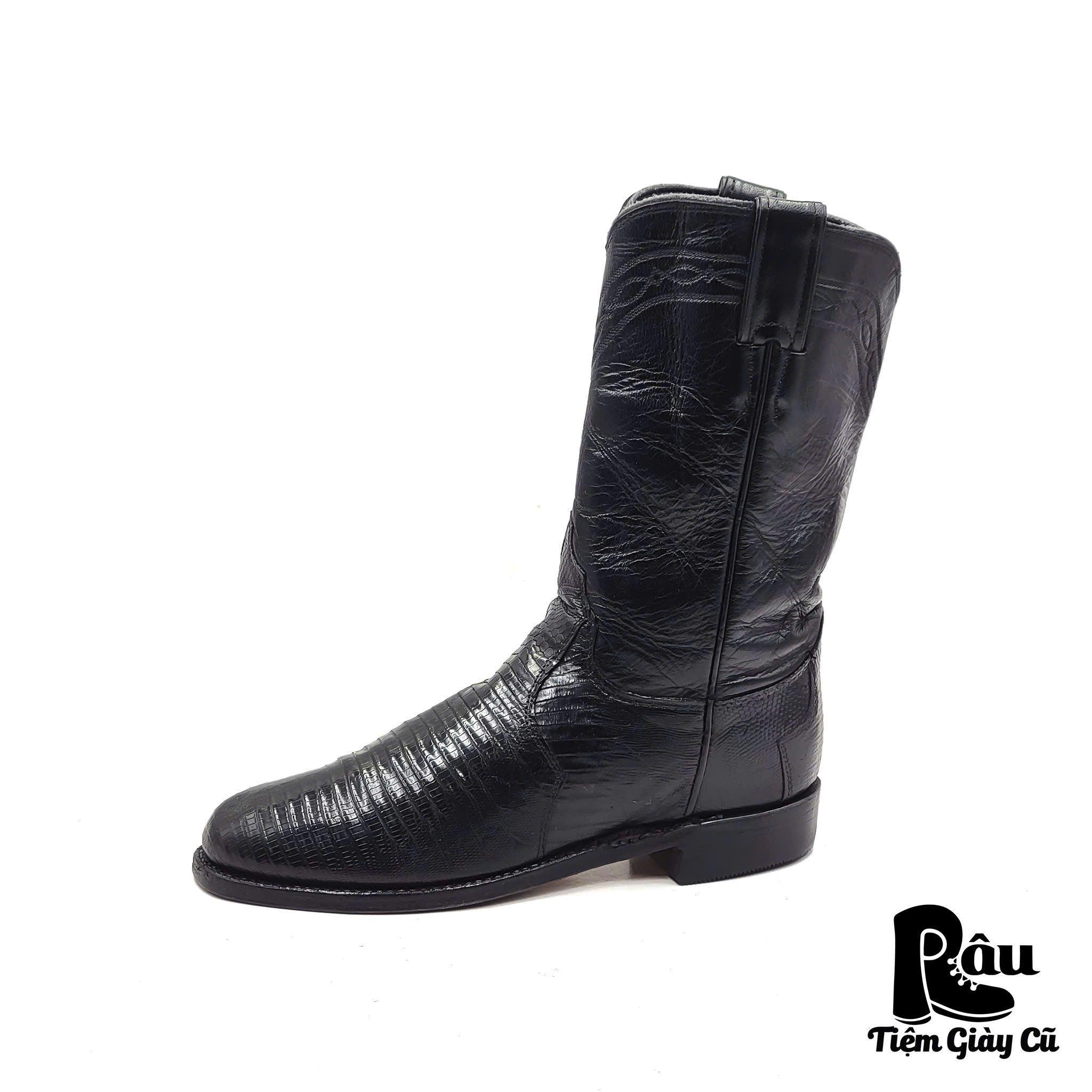 |SIZE 37.5| JUSTIN 3112 IGUANA LIZARD COWBOY BOOT AQ37.5-6757
