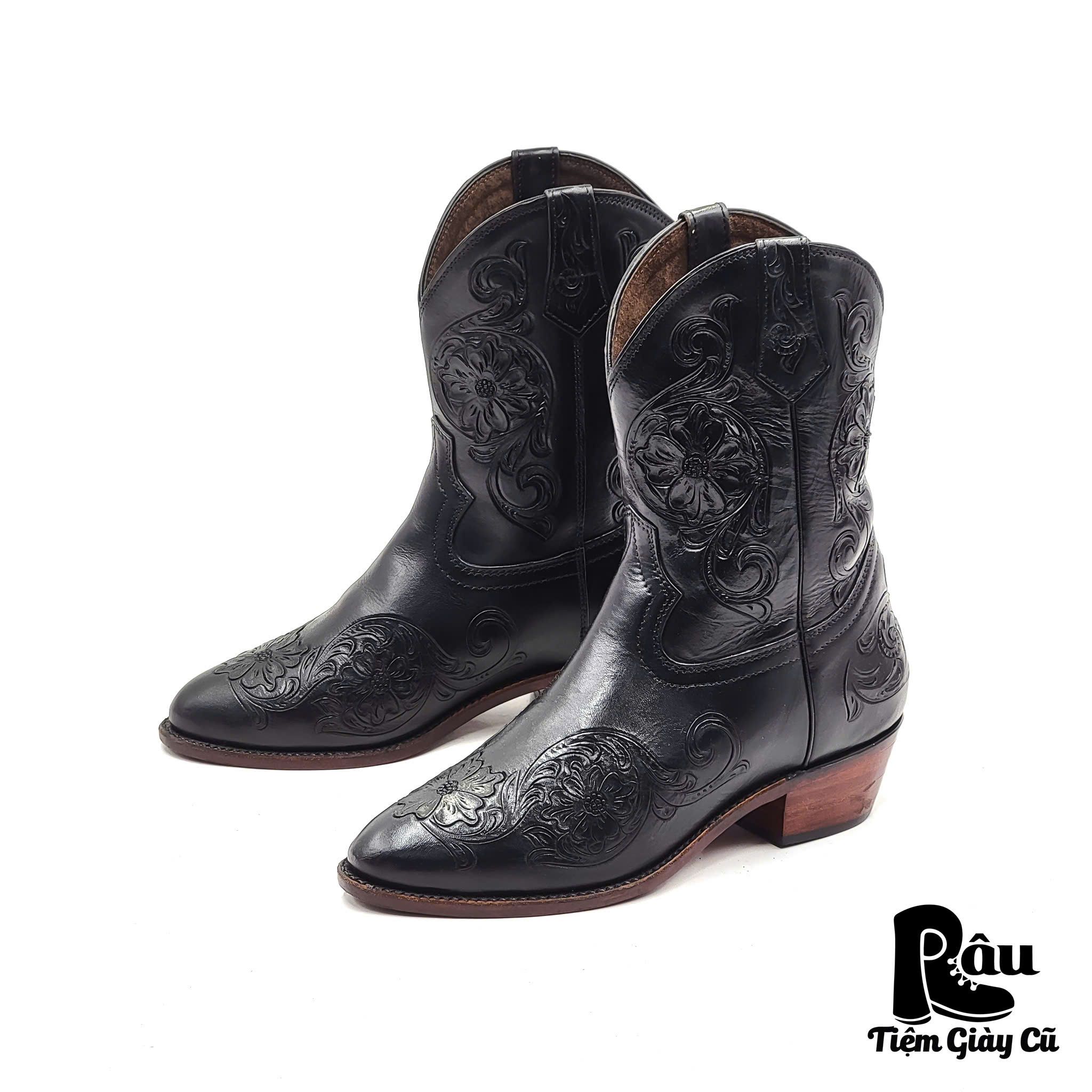 |SIZE 37.5| GRACE CONTINENTAL CARVING TRIBES NO.11 HAND-CARVED WESTERN BOOT AQ37.5-6759