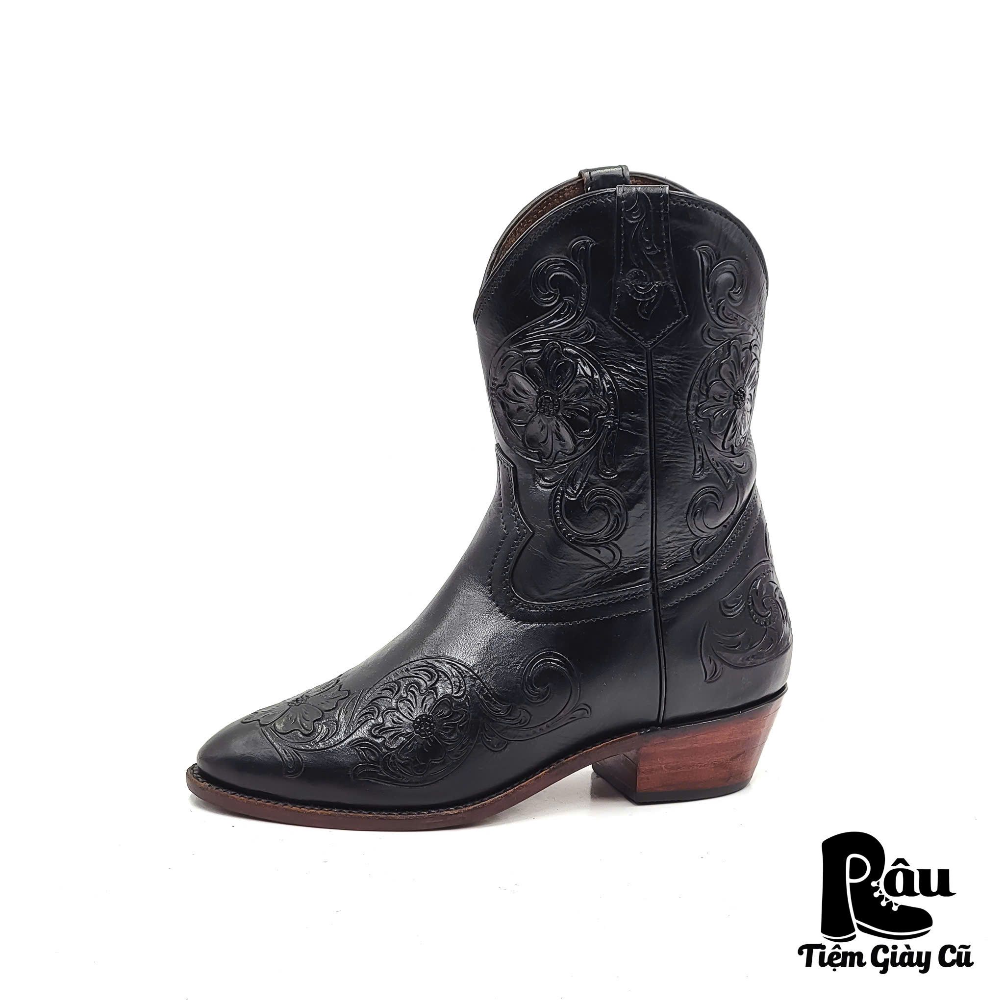 |SIZE 37.5| GRACE CONTINENTAL CARVING TRIBES NO.11 HAND-CARVED WESTERN BOOT AQ37.5-6759