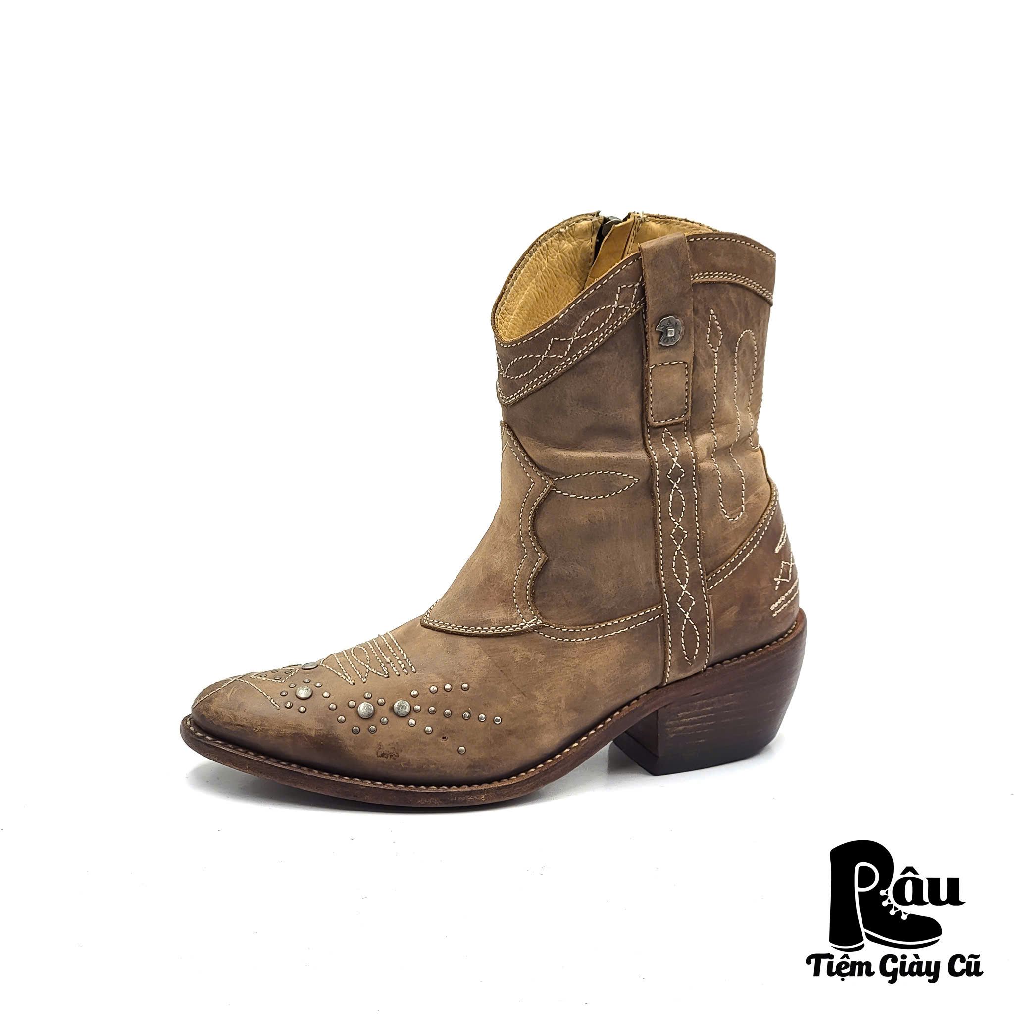 |SIZE 37.5| SANCHO 9021 HANDMADE STUDS & ZIP WESTERN BOOT AQ37.5-6762