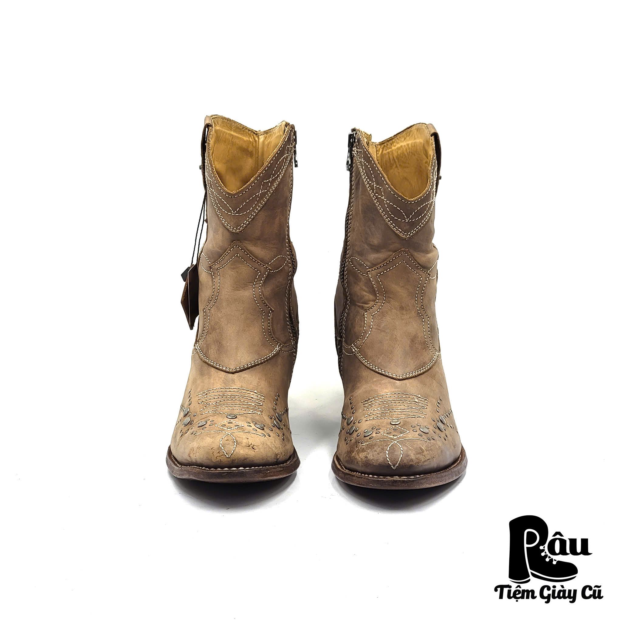 |SIZE 37.5| SANCHO 9021 HANDMADE STUDS & ZIP WESTERN BOOT AQ37.5-6762