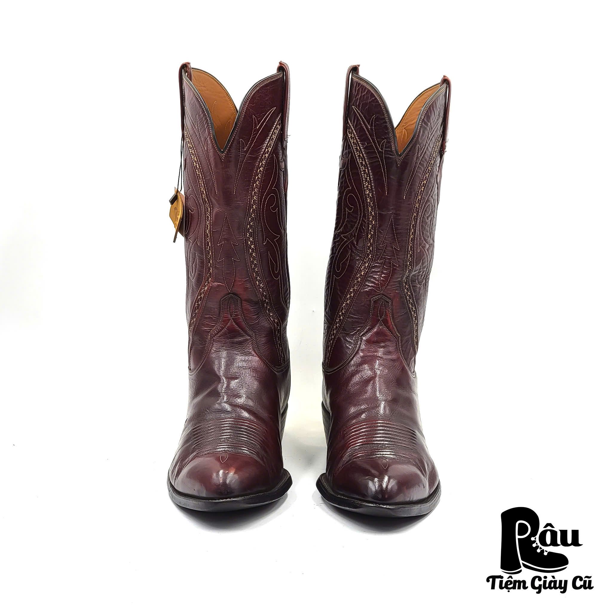 |SIZE 43| LUCCHESE L6617 BURGUNDY CLASSIC COWBOY BOOT Z43-6774