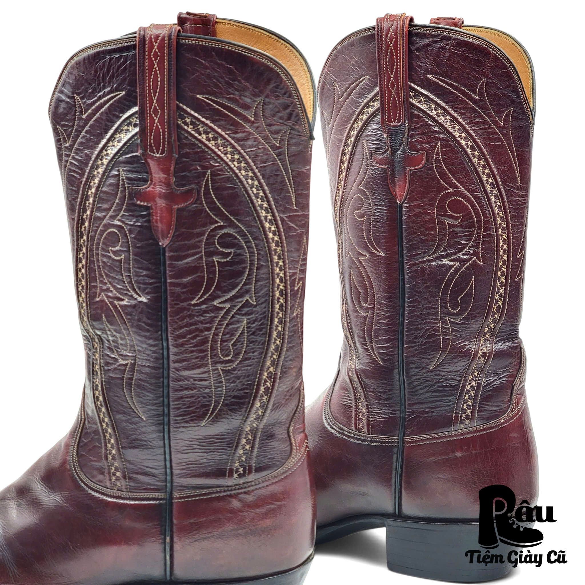 |SIZE 43| LUCCHESE L6617 BURGUNDY CLASSIC COWBOY BOOT Z43-6774