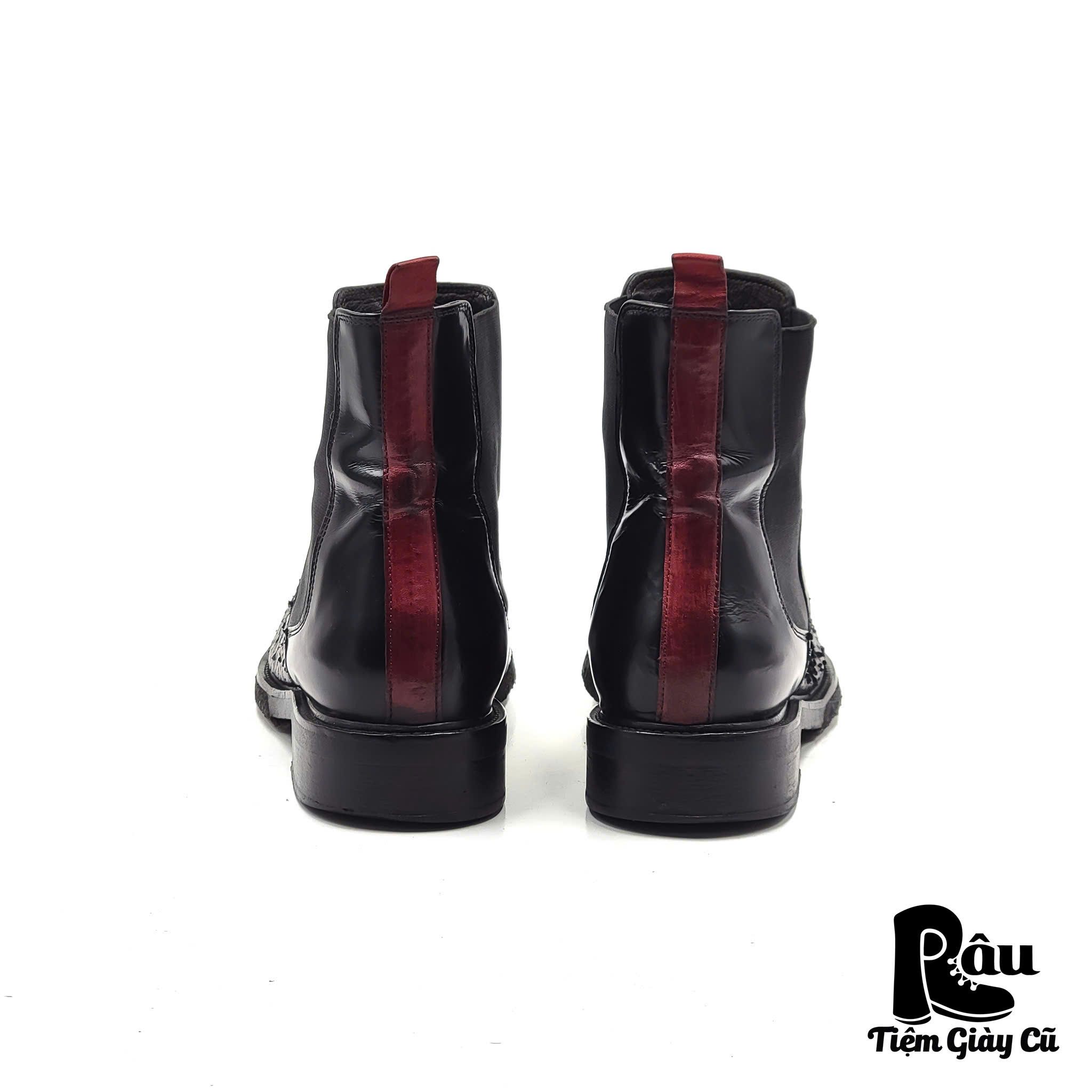 |SIZE 39| BILLI BI COPENHAGEN 27424 BLACK / RED CHELSEA BOOT AP39-6793
