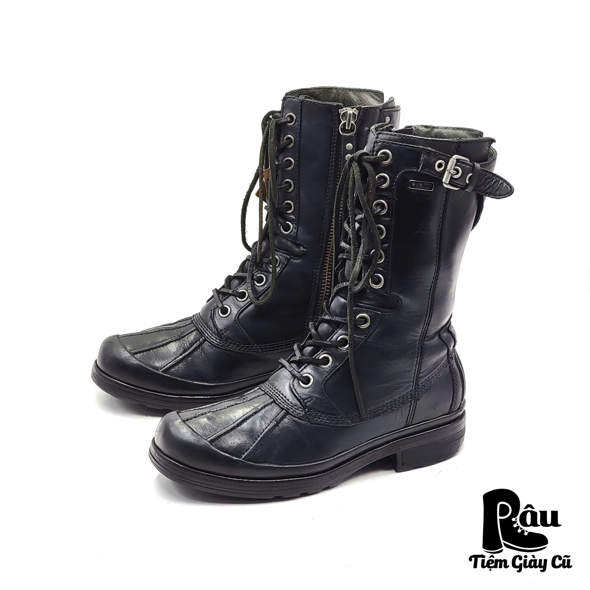 |SIZE 38.5| UGG BLACK REESE MOTOR BOOT Z38.5-6795