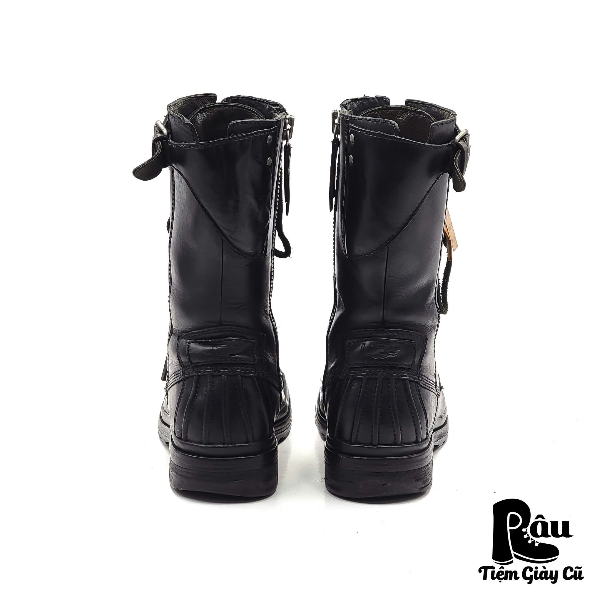 |SIZE 38.5| UGG BLACK REESE MOTOR BOOT Z38.5-6795